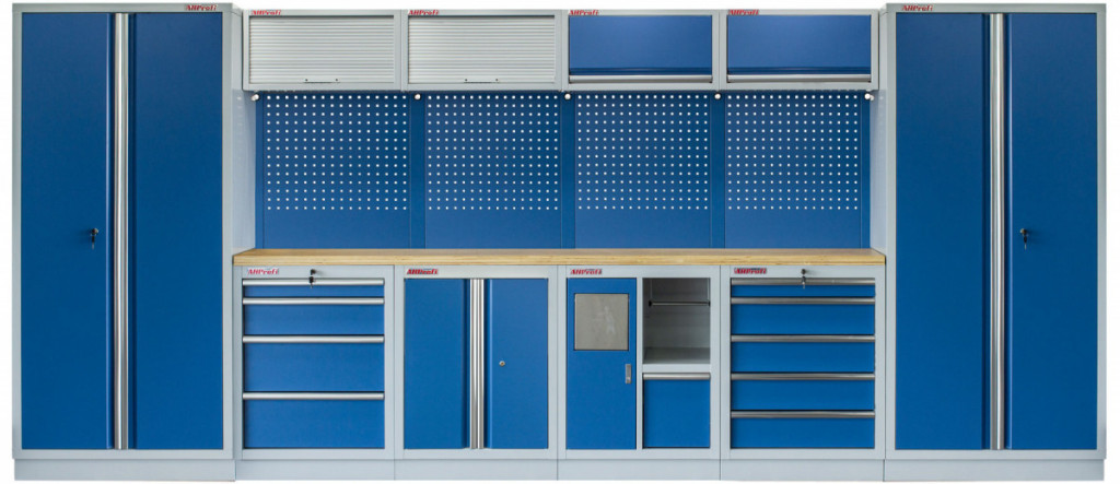 Kvalitný PROFI BLUE dielenský nábytok - 4535 x 2000 x 495 mm - MTGS1301AD