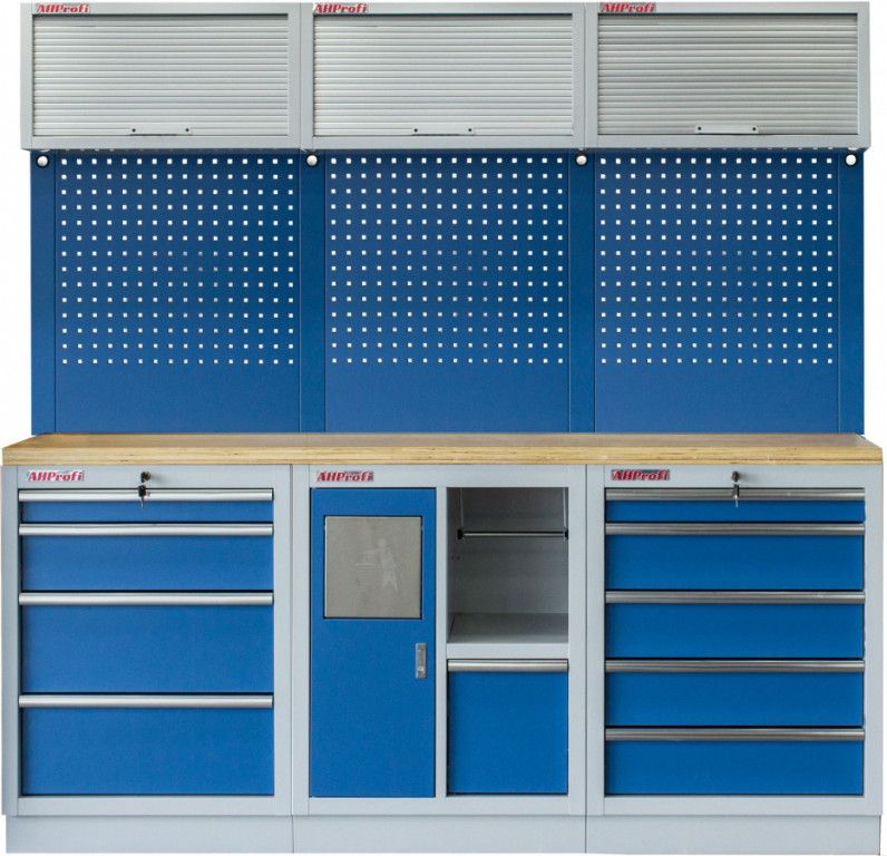 Zostava 6-tich ks PROFI BLUE dielenského nábytku 2040 x 495 x 2000 mm - MTGS1301RRRDD