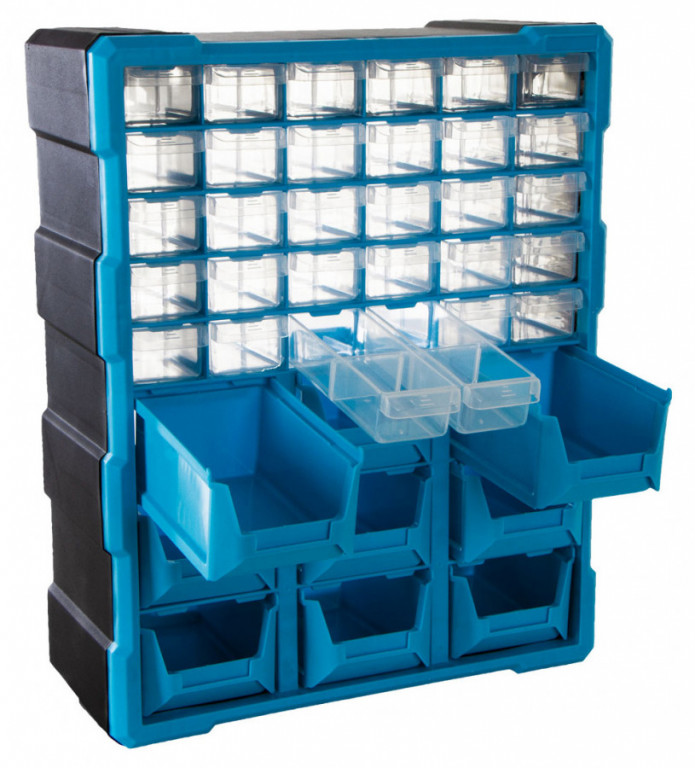 Plastový organizér / box na šroubky, 39 rozdělovníků - MW1501