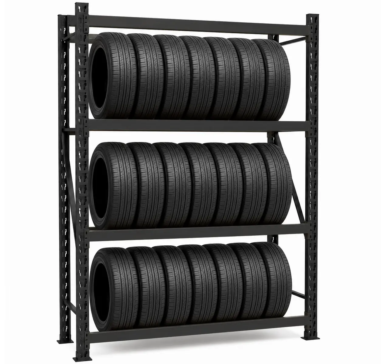 Regál na pneumatiky HEAVY DUTY, 1200 x 500 x 1800 mm, 4 police