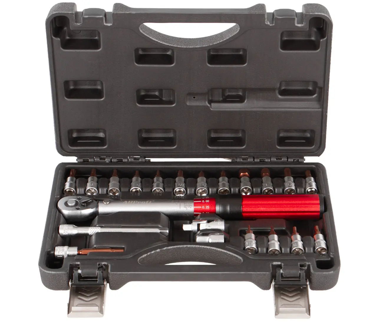 Momentový klíč 1/4", 5 - 25 Nm s příslušenstvím, 21 ks