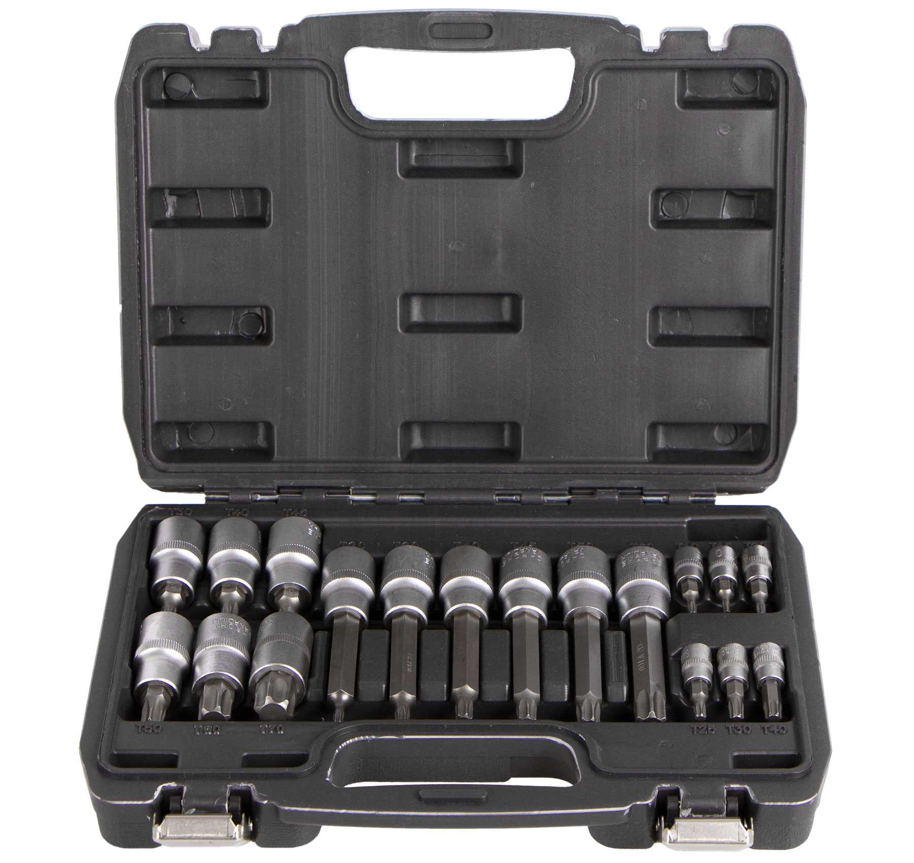 Hlavice s bity TORX 18 ks 1/2" a 1/4" v kovovém boxu - AH121801
