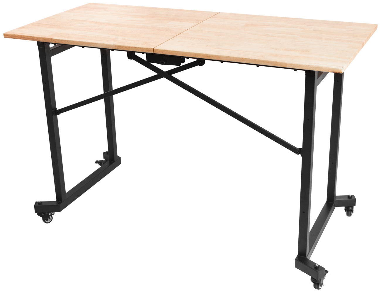 Pojízdný skládací stůl do dílny, 1400 x 650 x 900 mm, nosnost 150 kg