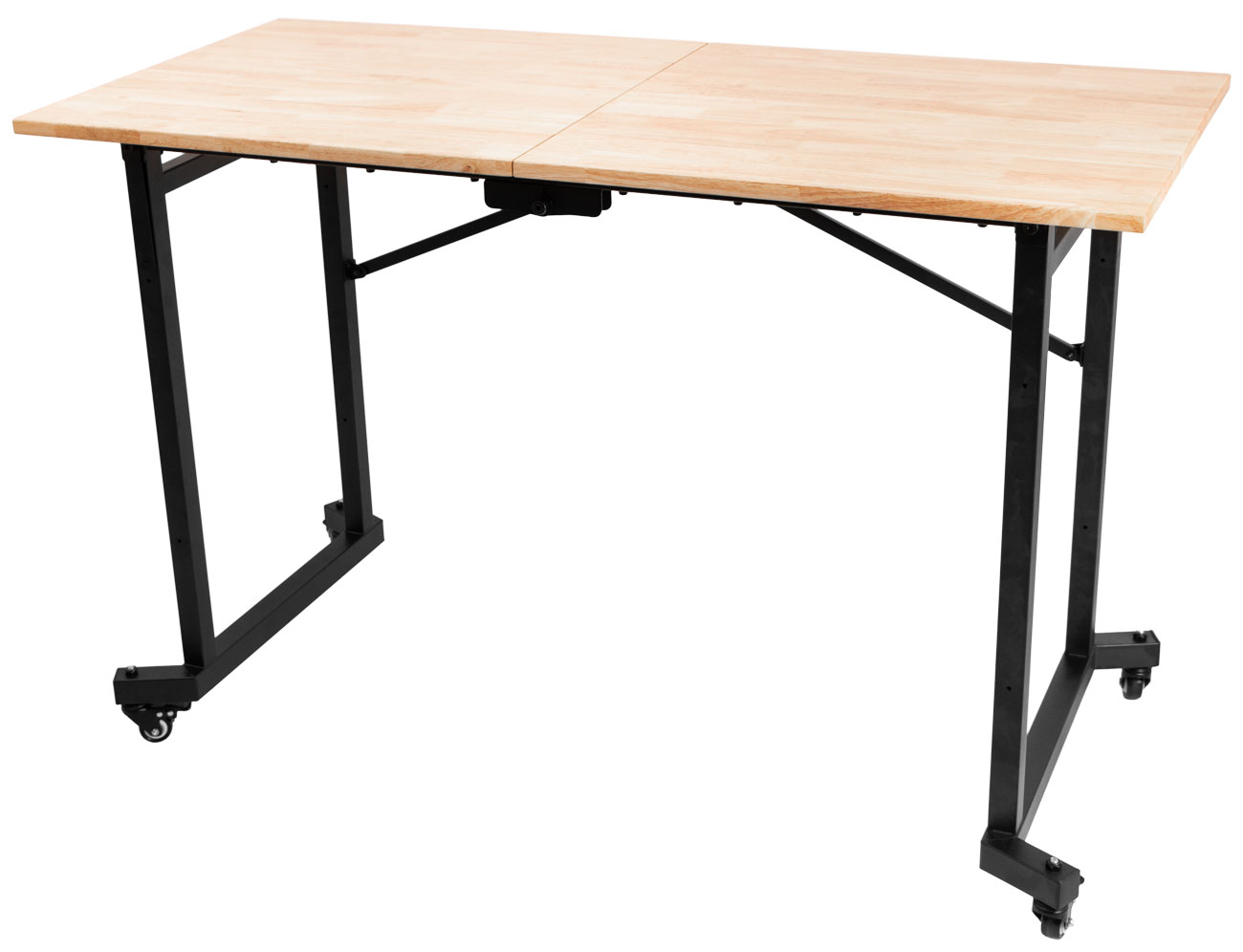 Pojízdný skládací stůl do dílny, 1400 x 650 x 900 mm, nosnost 150 kg
