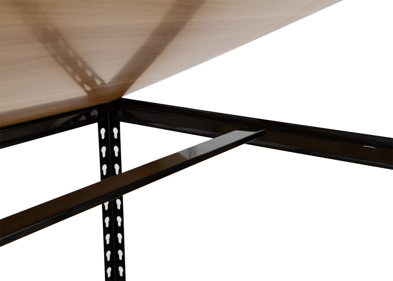 Rohový policový regál STYLE, 5 polic, 900 x 900 x 1830 mm