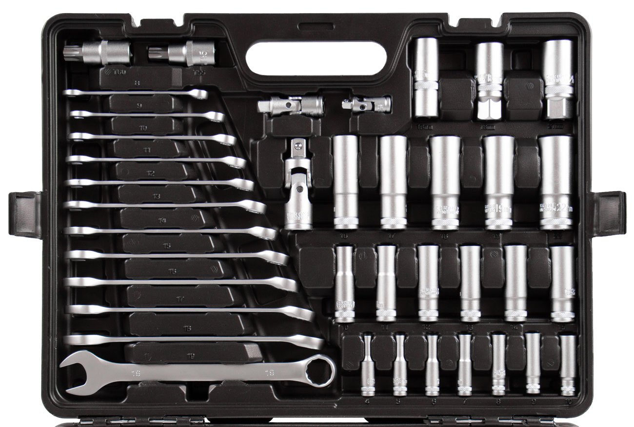 Profesionálna gola súprava 1/4", 3/8" a 1/2" s kľúčmi, 220 ks