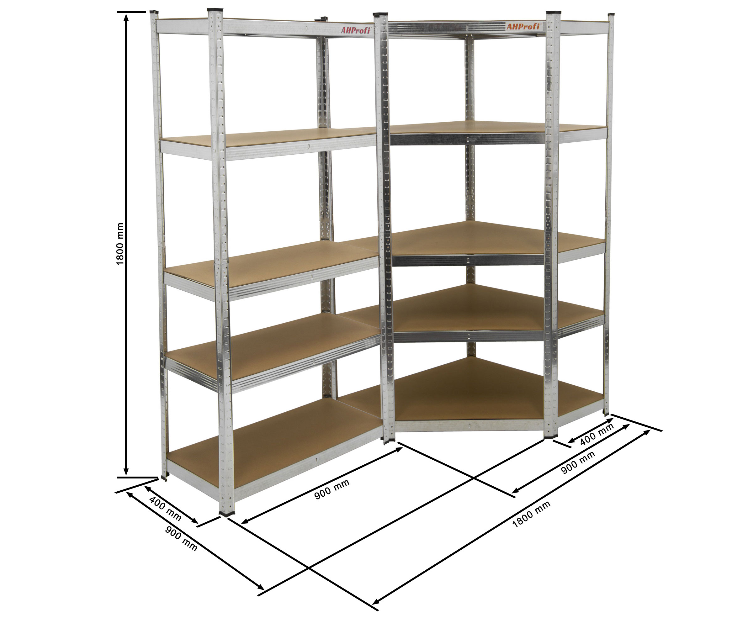 Regálový systém STANDARD, 2 díly - AH3031