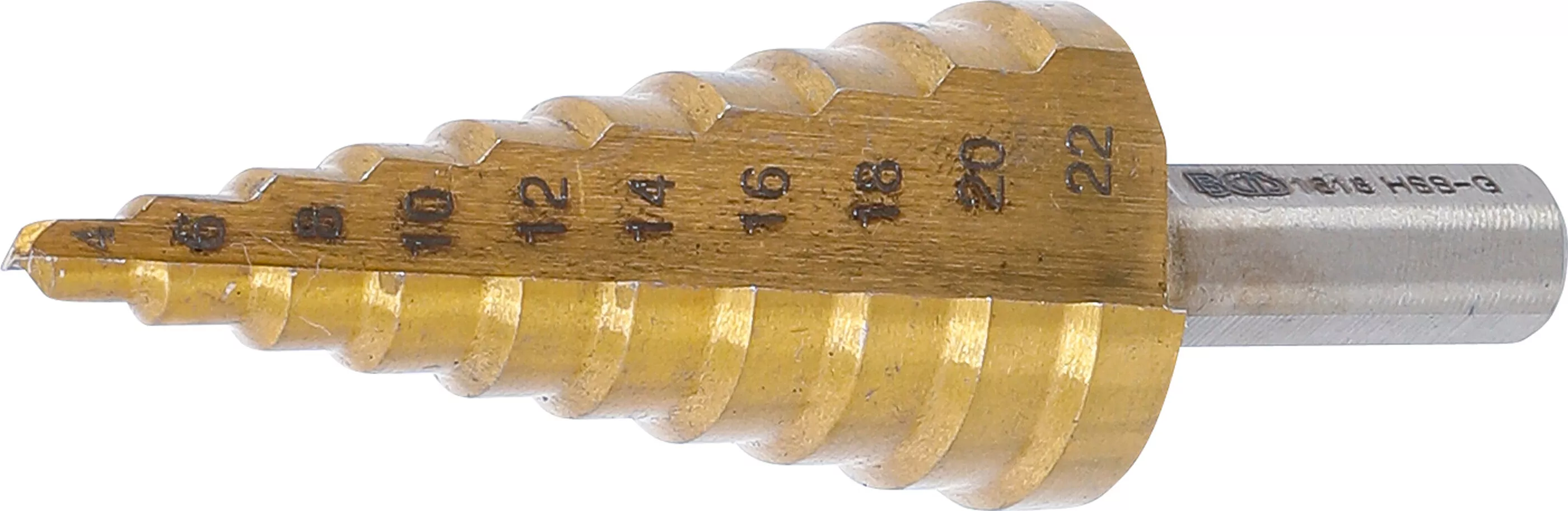 Stupňovitý kužeľový vrták 4 - 22 mm, HSS - B1618