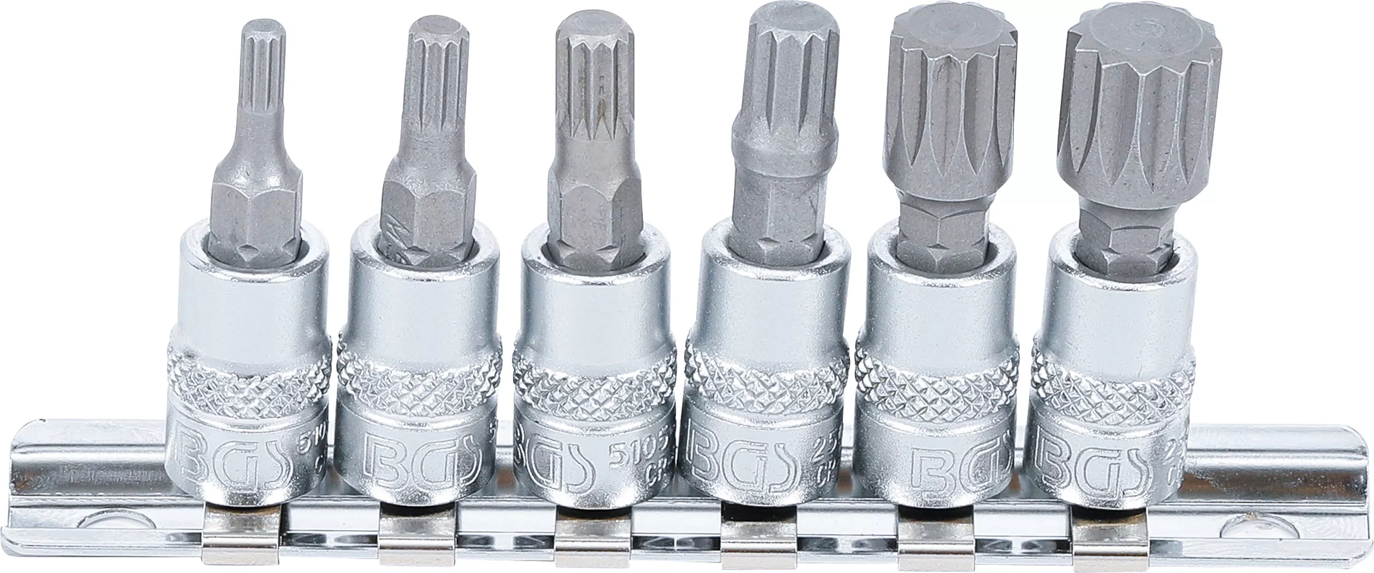 Sada hlavic s bity XZN, 1/4", M4 - M12,  6 ks - B2162