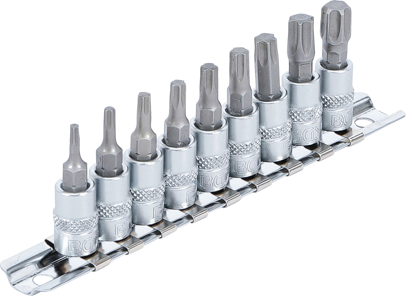Hlavice s bity TORX, 1/4", 9 ks, T10 - T50 - B2164