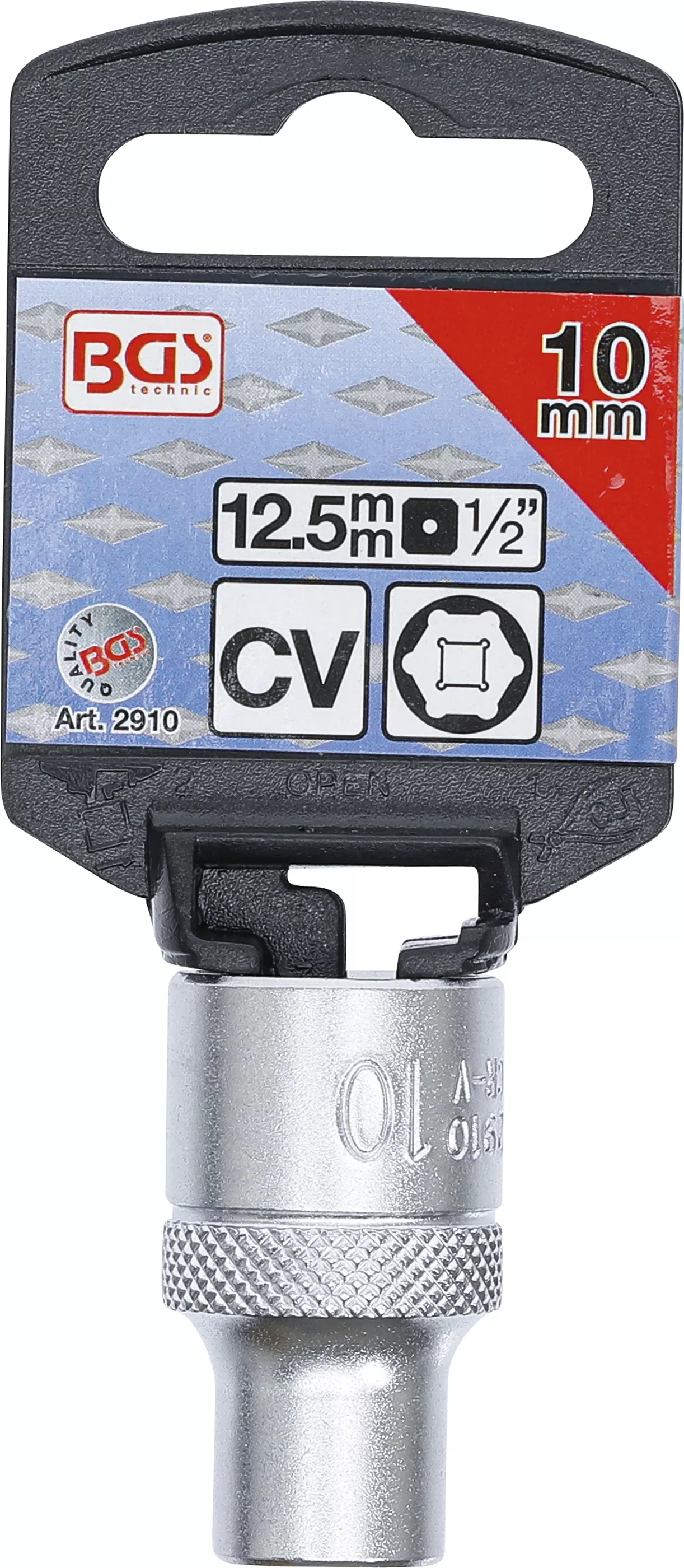 Nástrčná hlavice šestihranná, 1/2", 10 mm - B2910