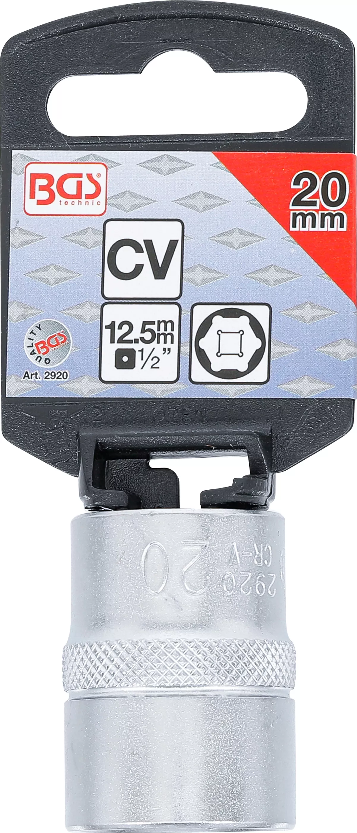 Nástrčná hlavice šestihranná, 1/2", 20 mm - B2920