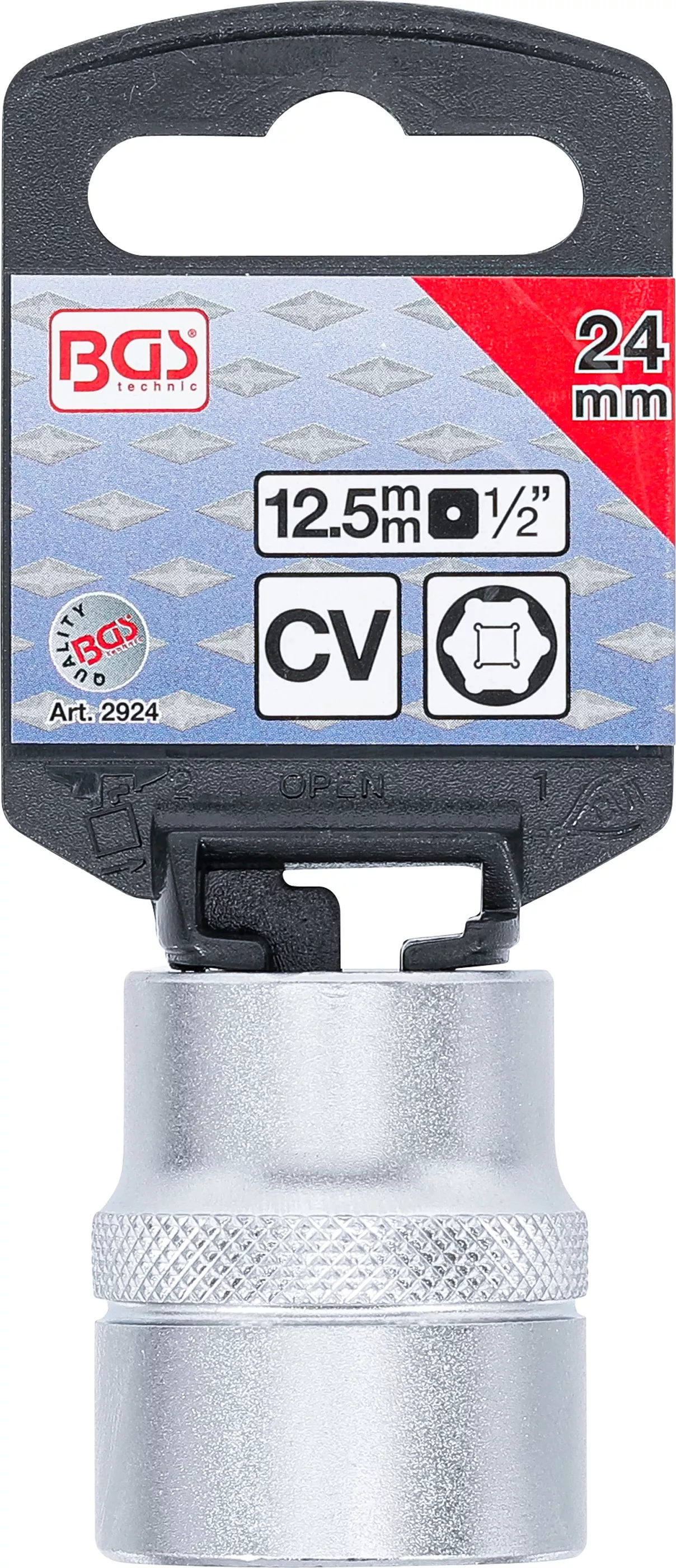 Nástrčná hlavice šestihranná, 1/2", 24 mm - B2924
