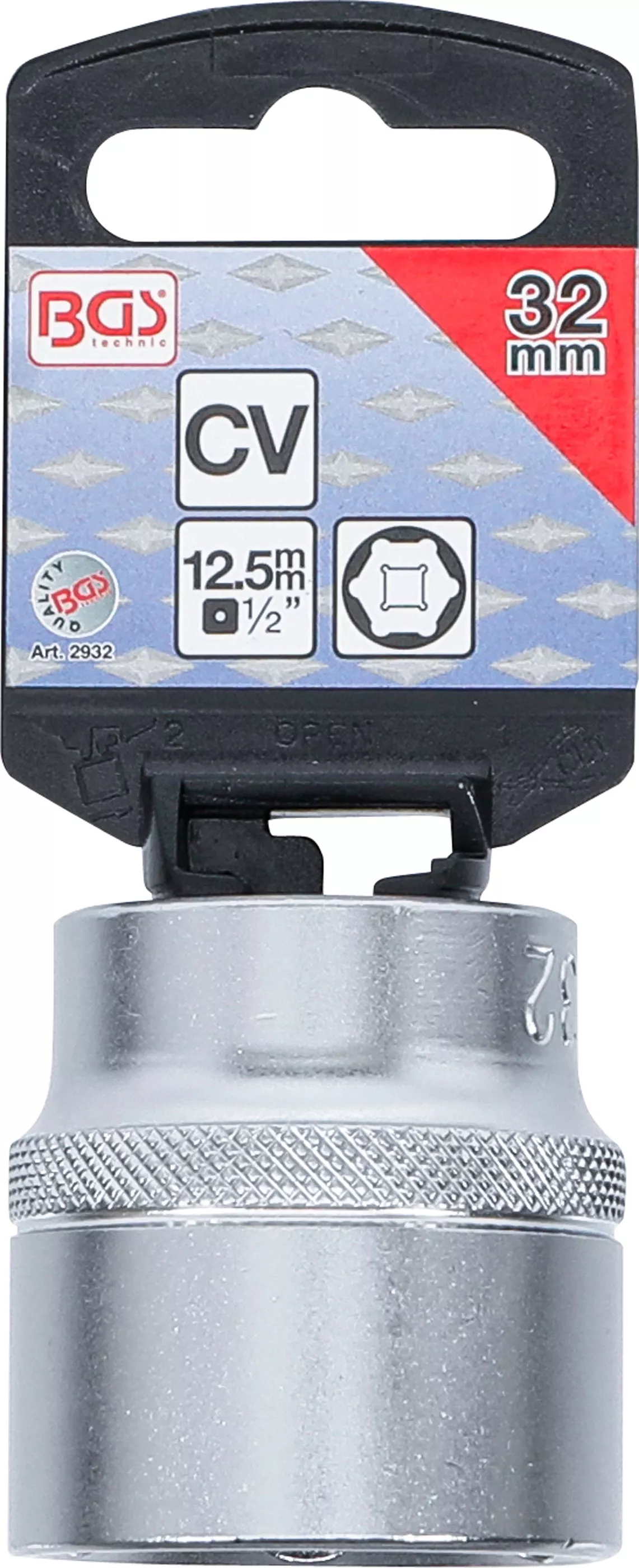 Nástrčná hlavice šestihranná, 1/2", 32 mm - B2932