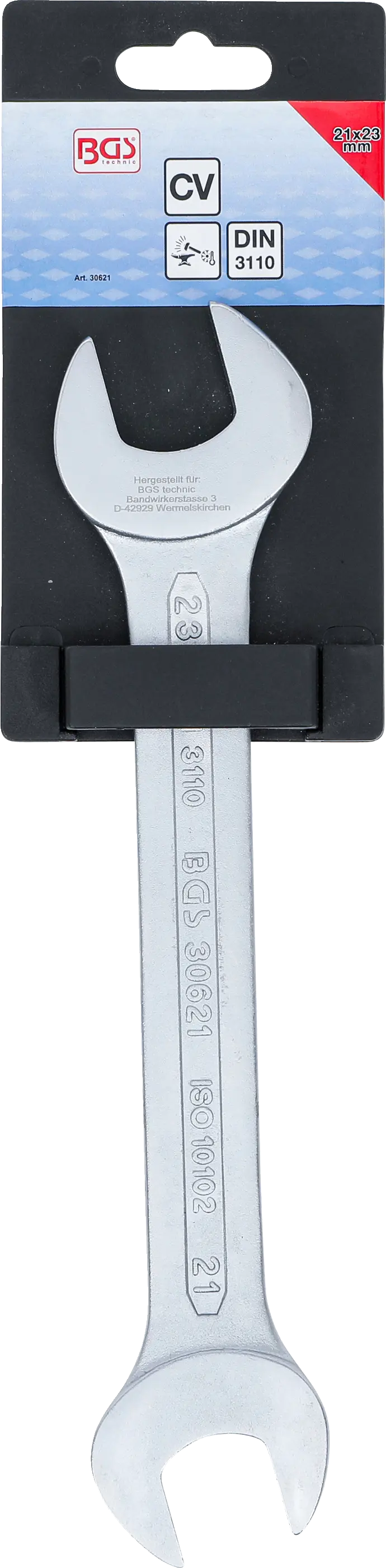 Oboustranný plochý klíč BGS, 21 x 23 mm - B30621