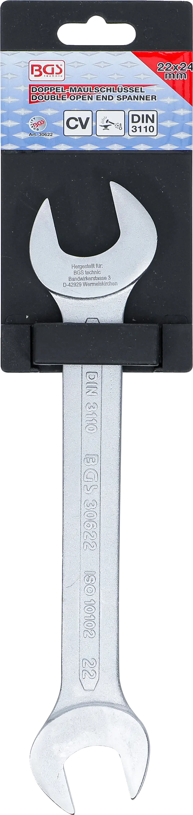 Oboustranný plochý klíč BGS, 22 x 24 mm - B30622
