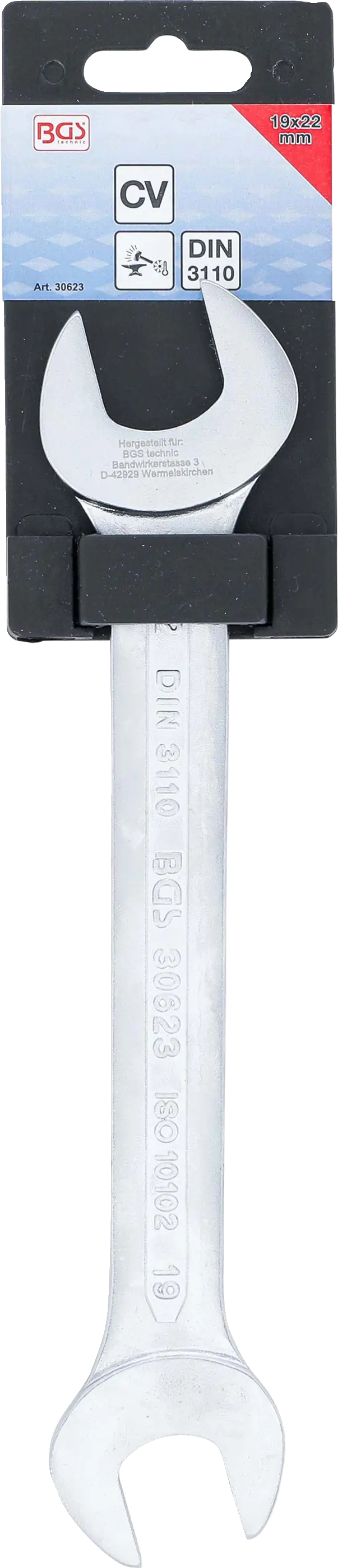 Oboustranný plochý klíč BGS, 19 x 22 mm - B30623