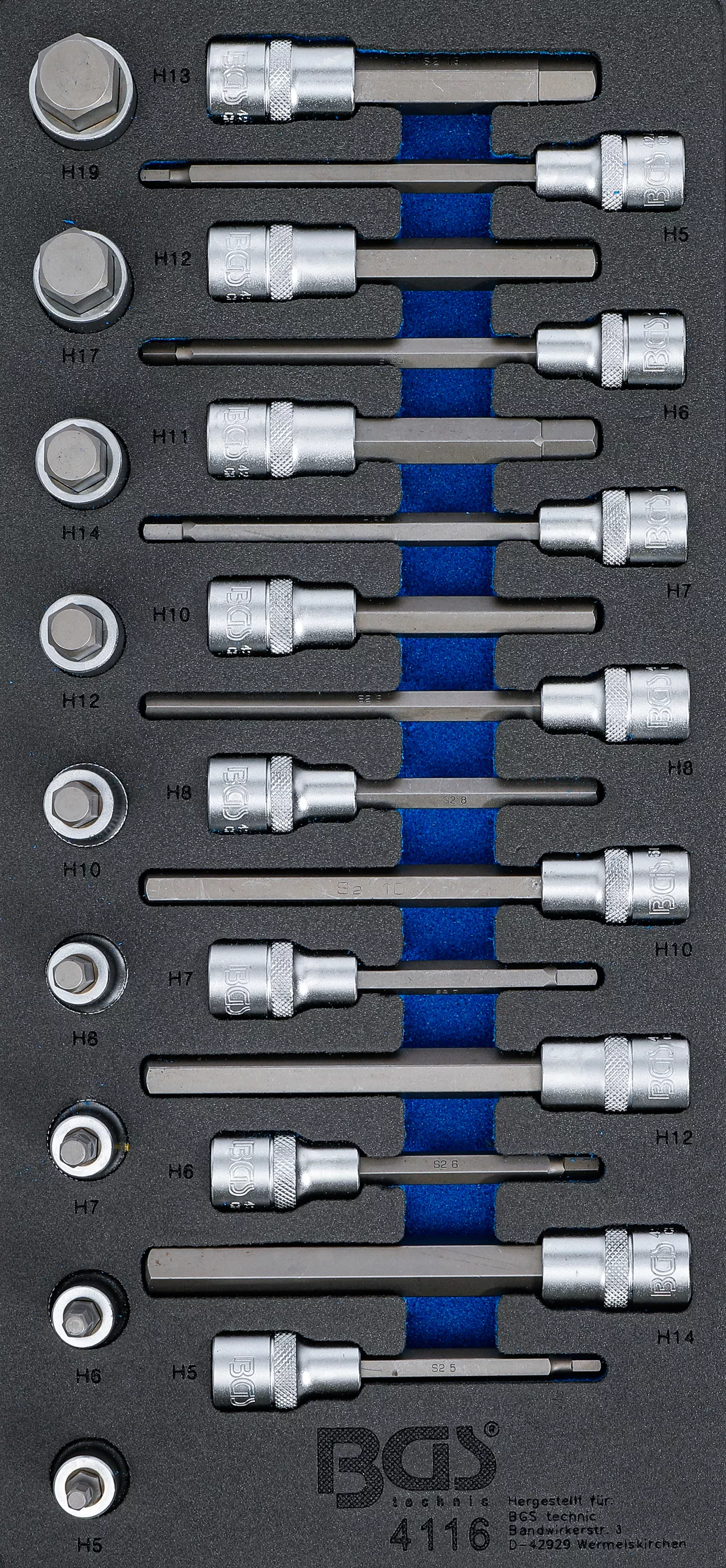 Sada nástrčných klíčů v pěnové výplni, Imbus, 1/2", 24 ks - B4116