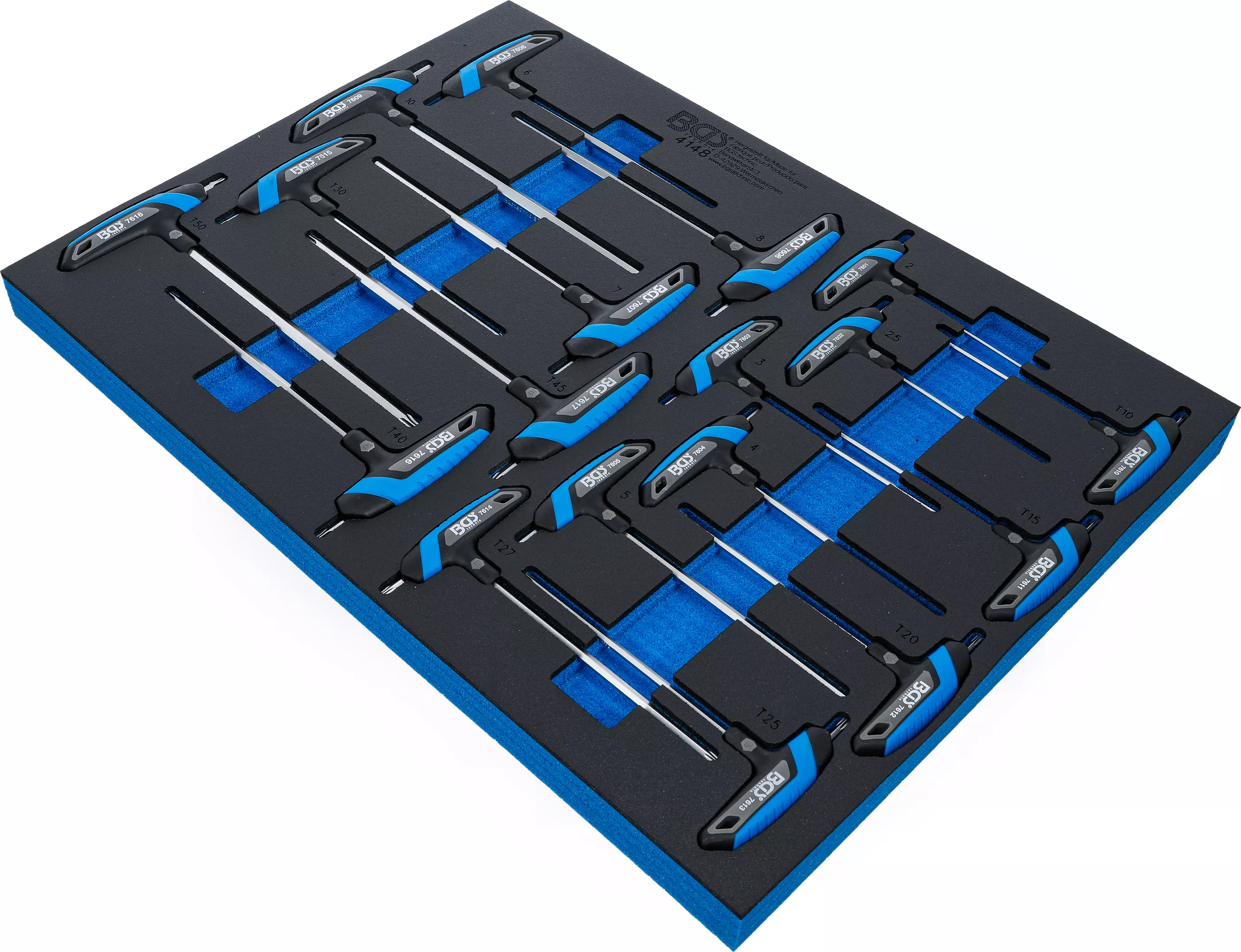 Sada šroubováků HEX a TORX s T-rukojetí v pěnové výplni, 18 ks - B4148