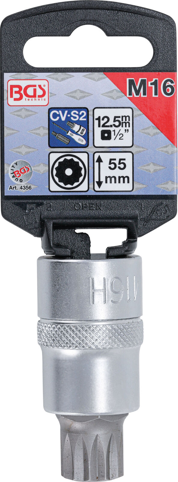 Nástrčný kľúč, dvanásťhranný XZN, 1/2", MT16 - B4356