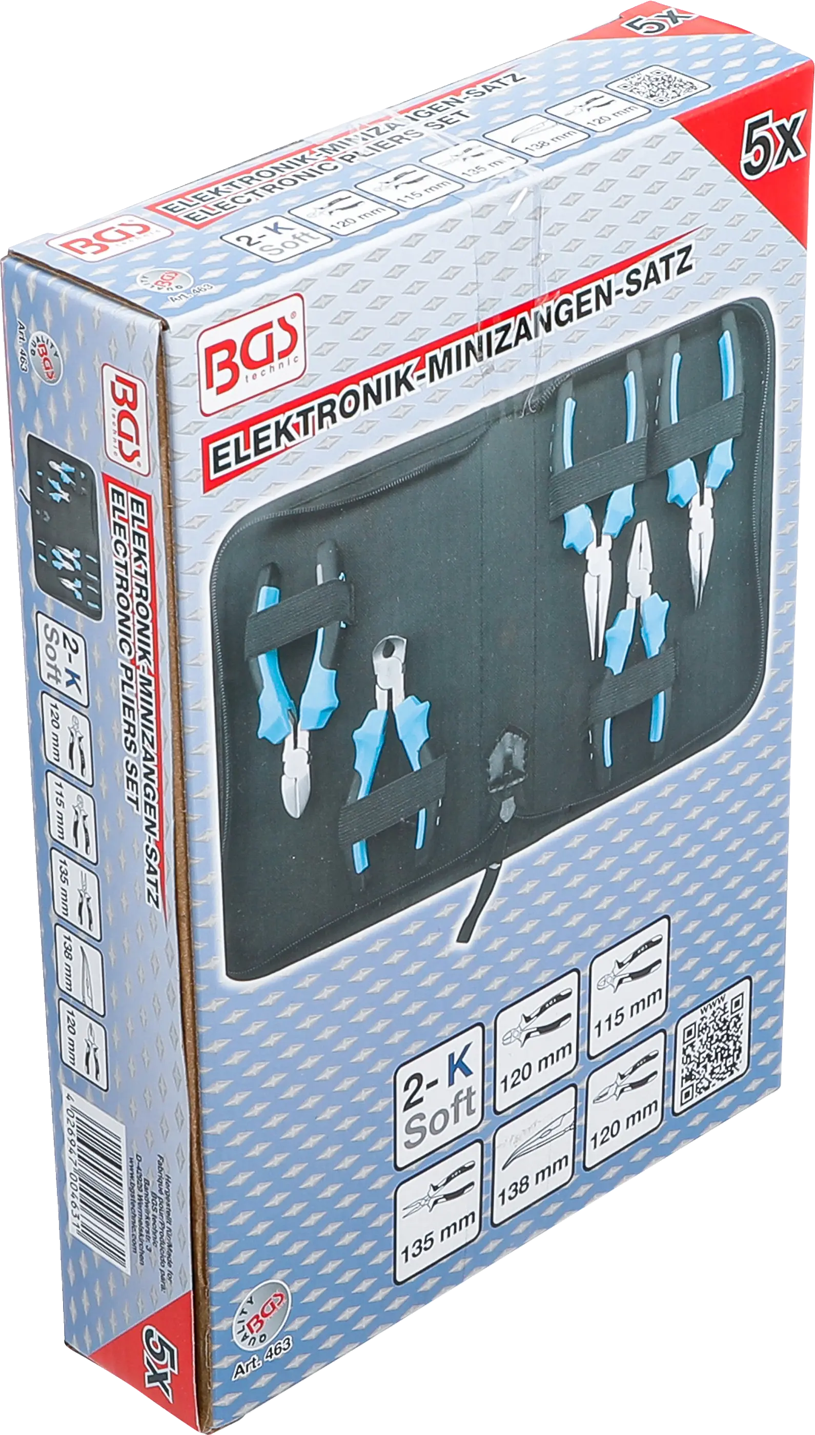Sada elektronických mini kleští 5 ks BGS, 5 ks - B463
