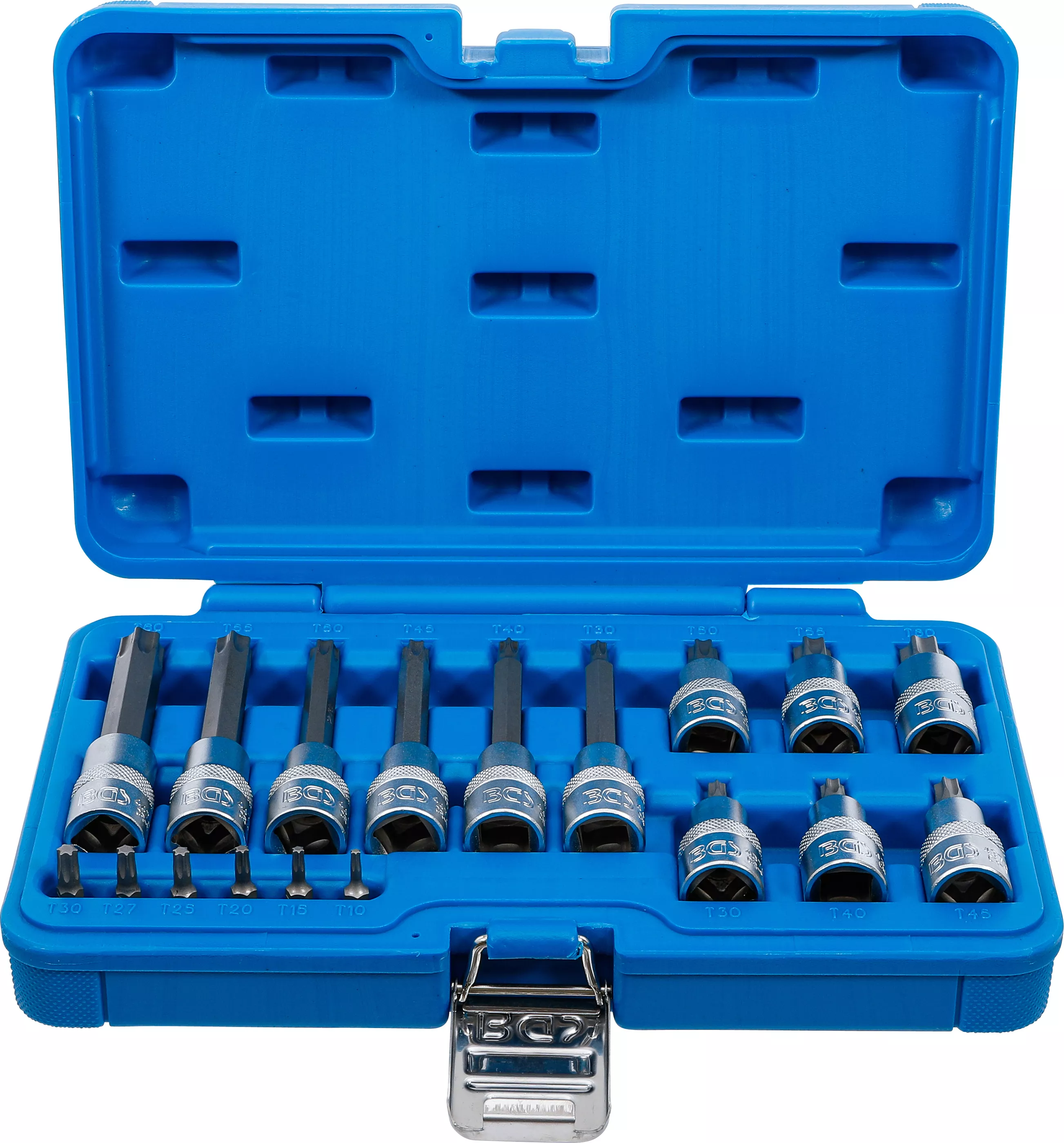 Sada nástrčných klíčů, Torx, 1/4", 1/2", T10 - T60, 18 ks - B5173