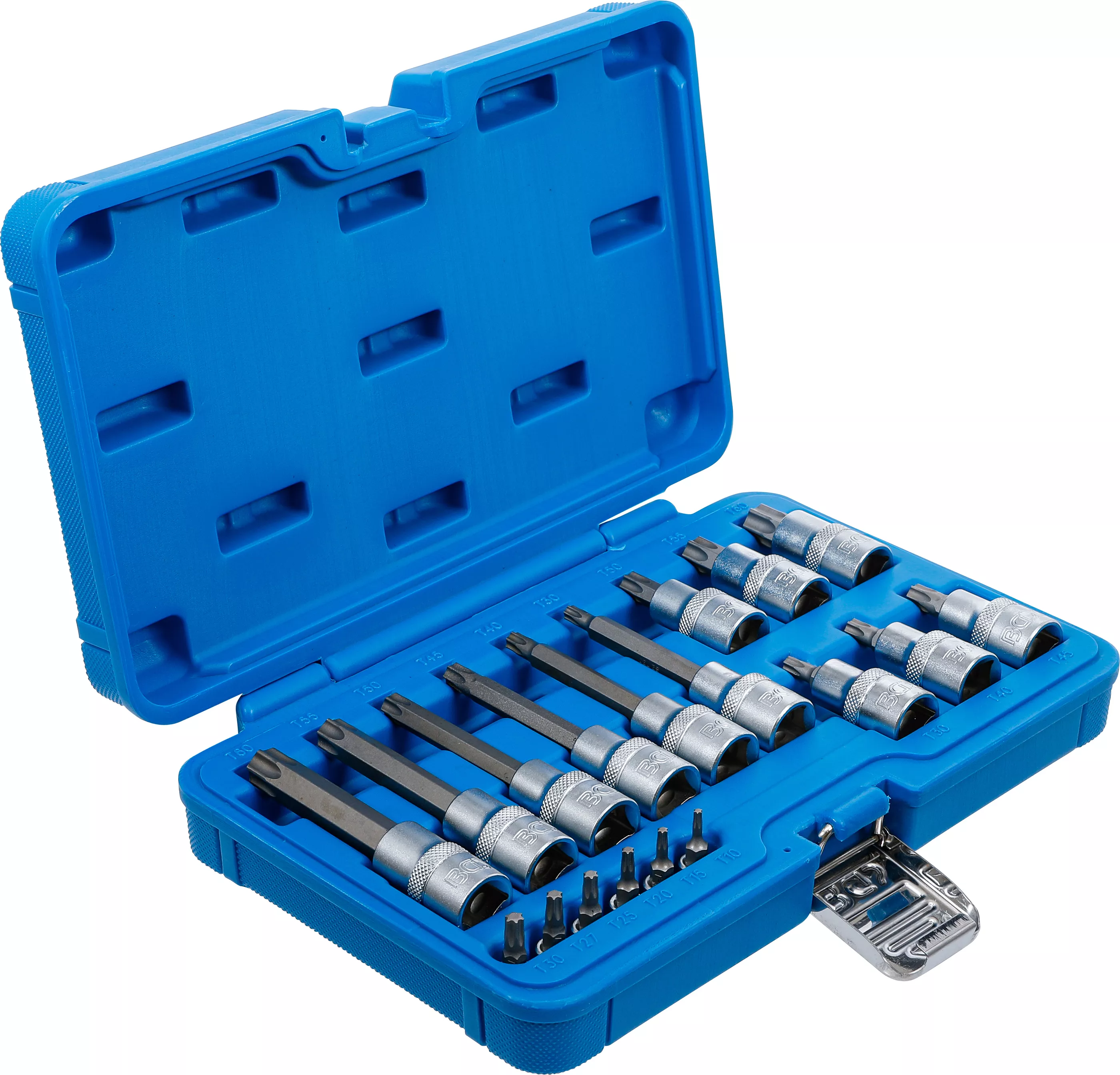 Sada nástrčných klíčů, Torx, 1/4", 1/2", T10 - T60, 18 ks - B5173
