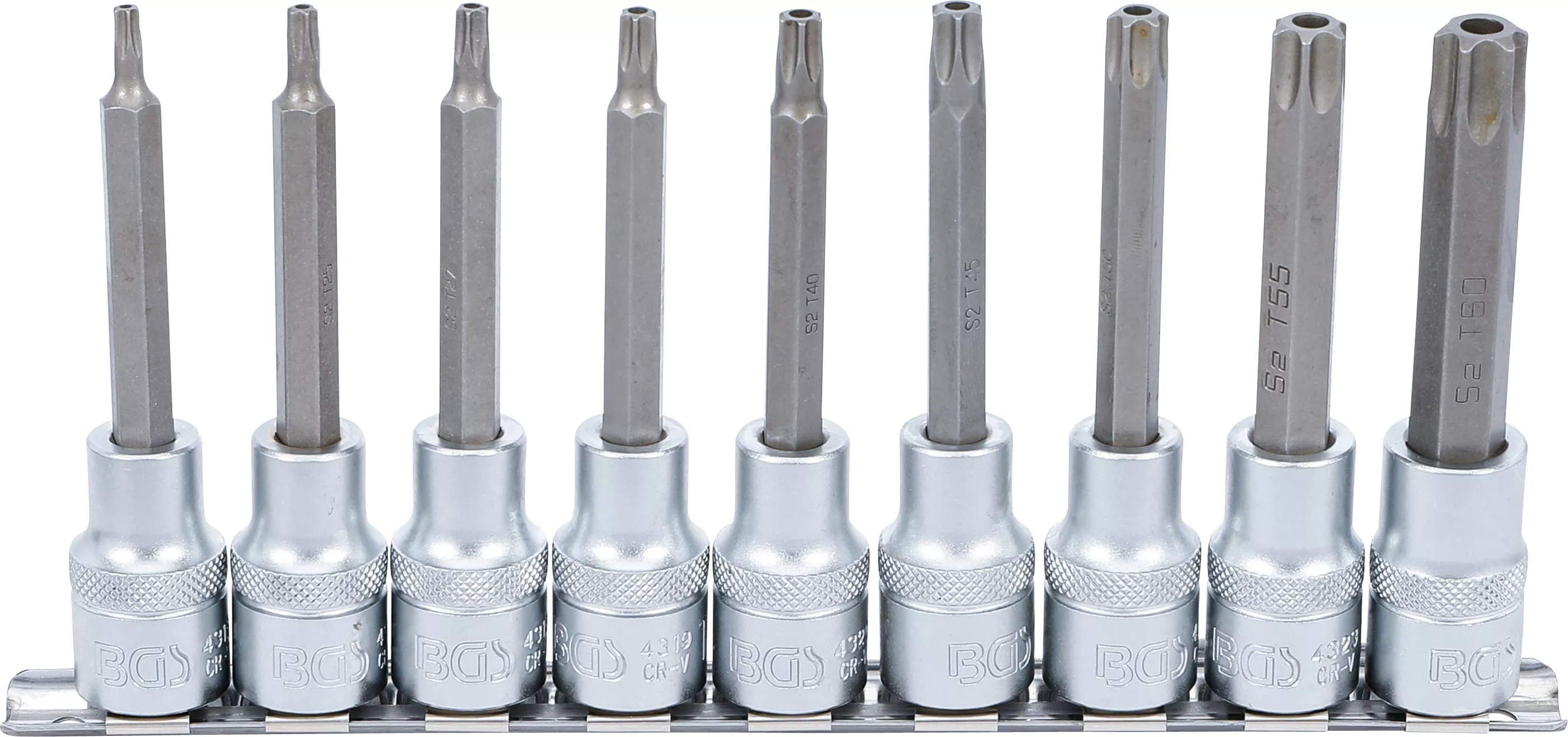 Sada hlavic s bity TORX s otvorem 1/2", 9 ks - B5178