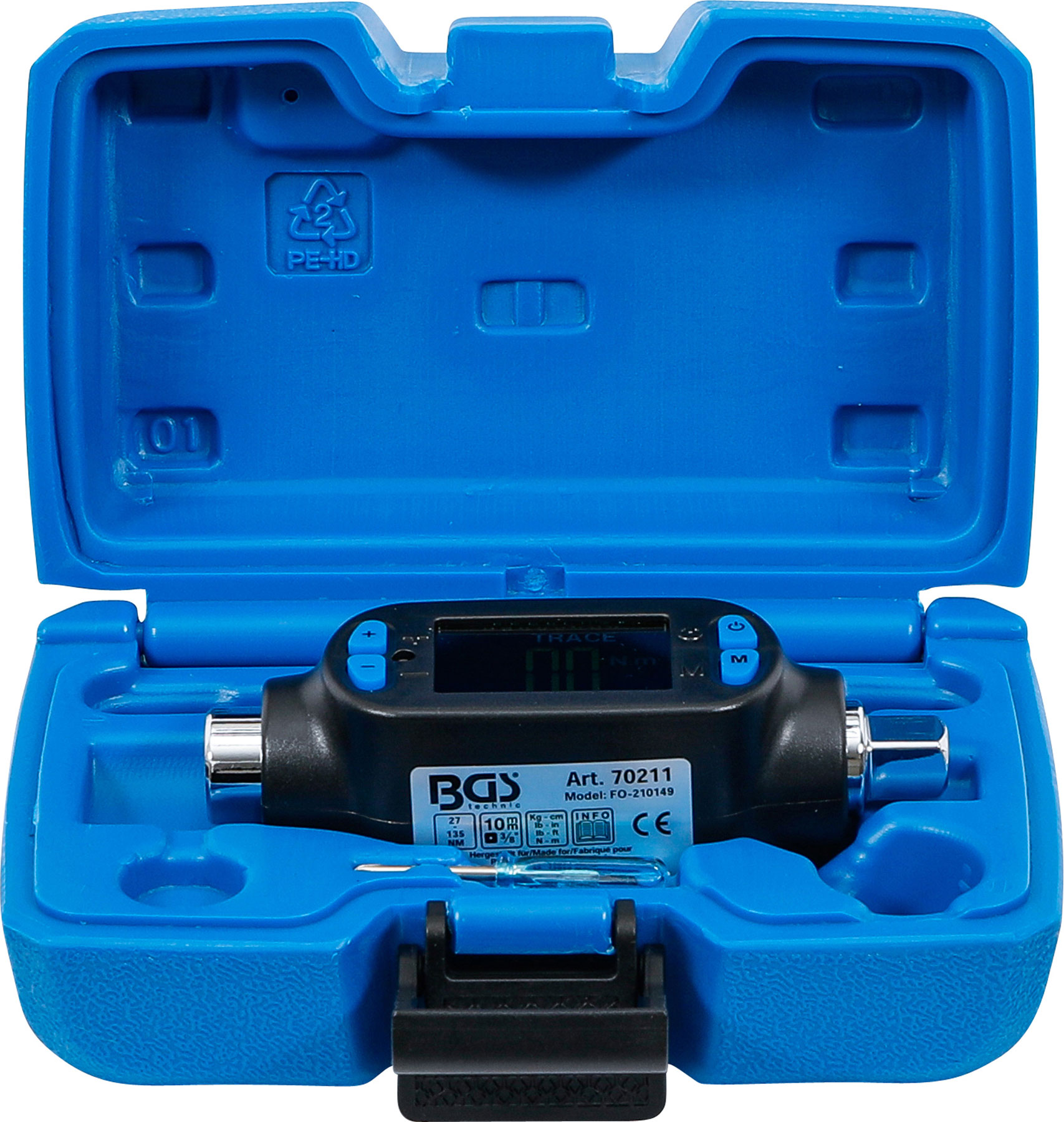 Digitálny momentový adaptér 3/8" s certifikátom, 27 - 135 Nm - B70211