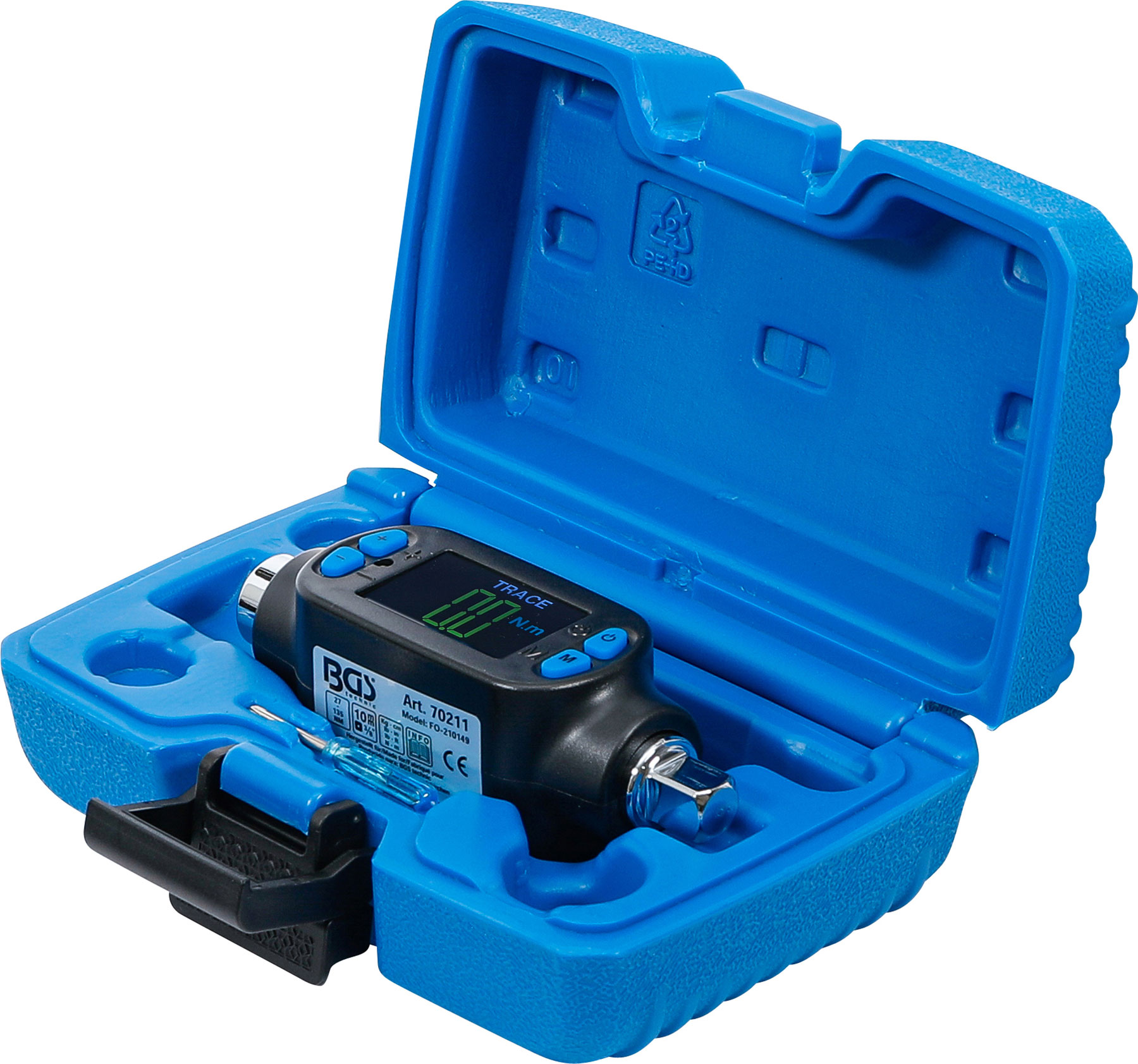 Digitálny momentový adaptér 3/8" s certifikátom, 27 - 135 Nm - B70211