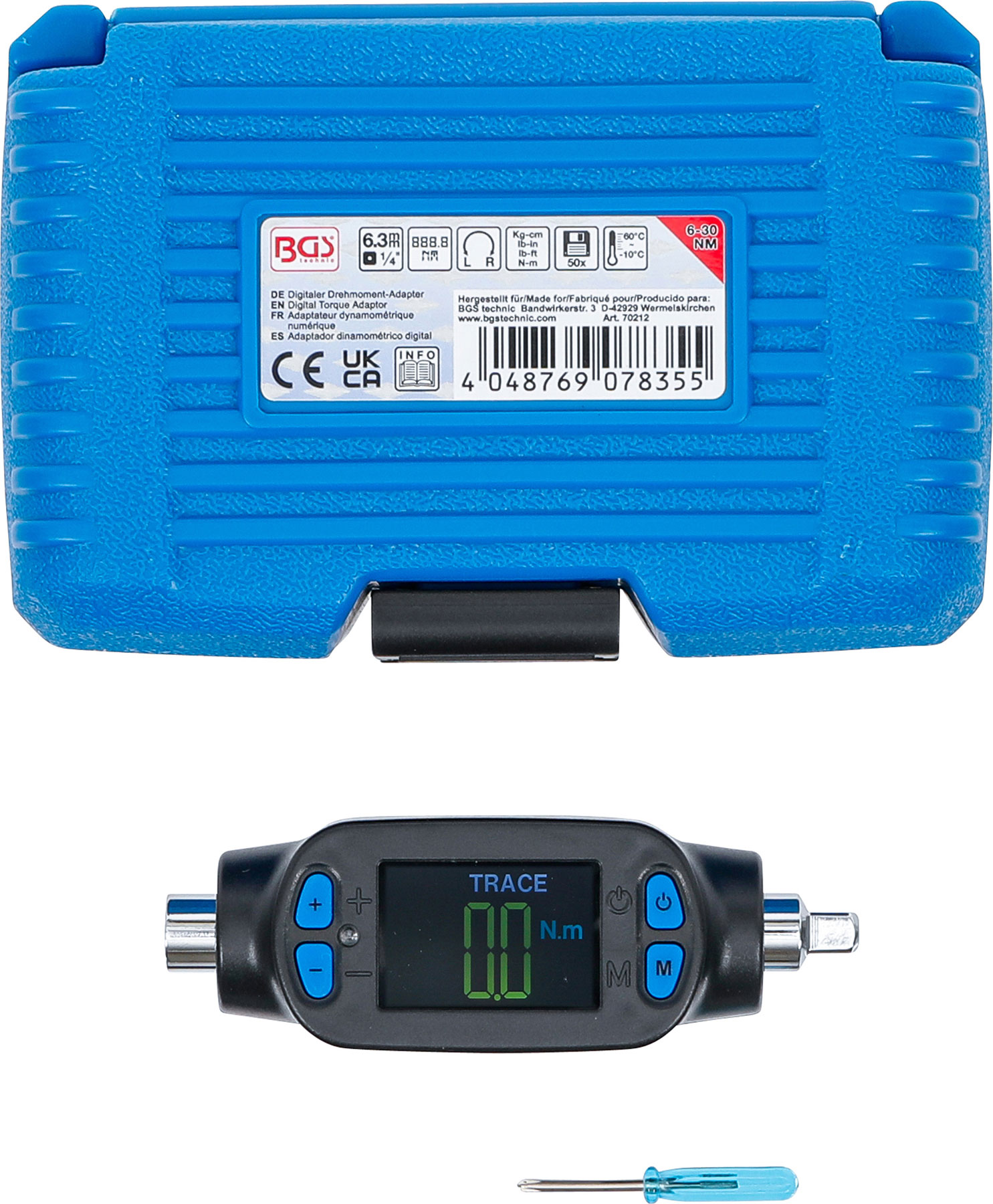 Digitálny momentový adaptér 1/4", 6 - 30 Nm - B70212