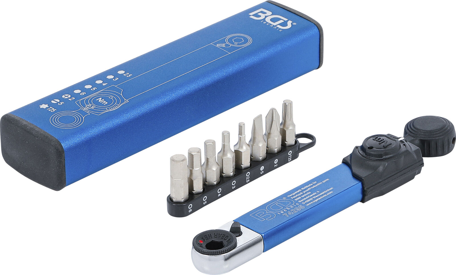 Momentový klíč s bity, 1/4", 2 - 10 Nm - BGS 74295