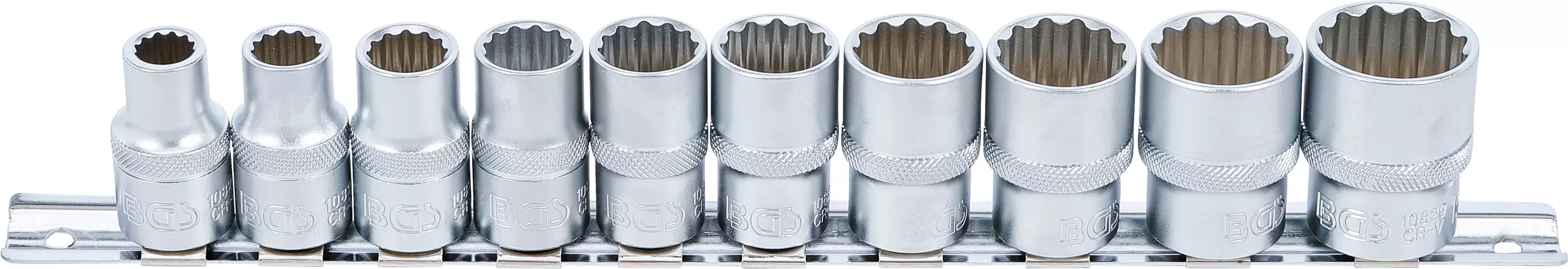 Nástrčné hlavice dvanáctihranné 1/2", 10 kusů, BGS - B9114