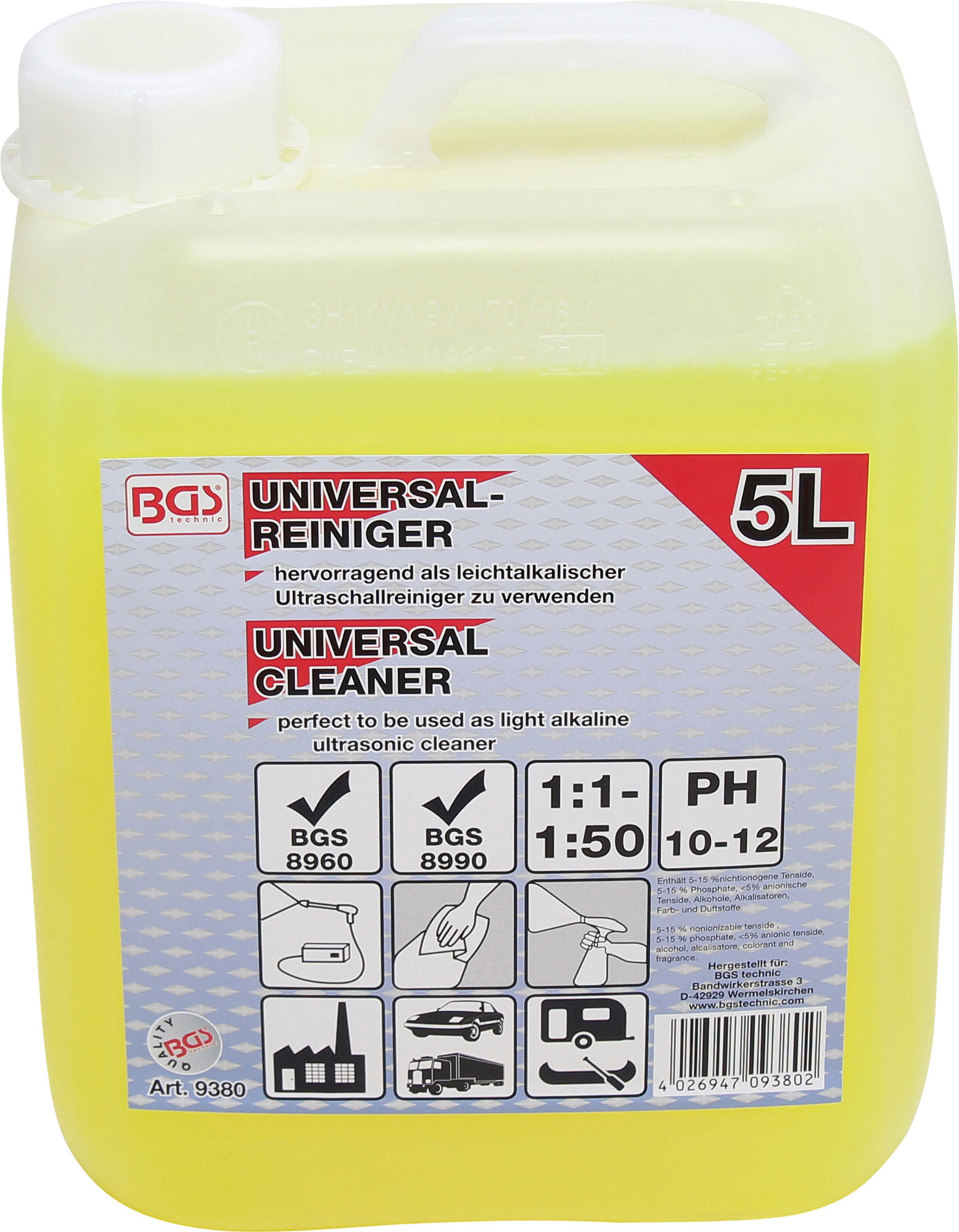 Univerzálny čistič pre vysokotlakové a ultrazvukové čističky, 5 l - B9380