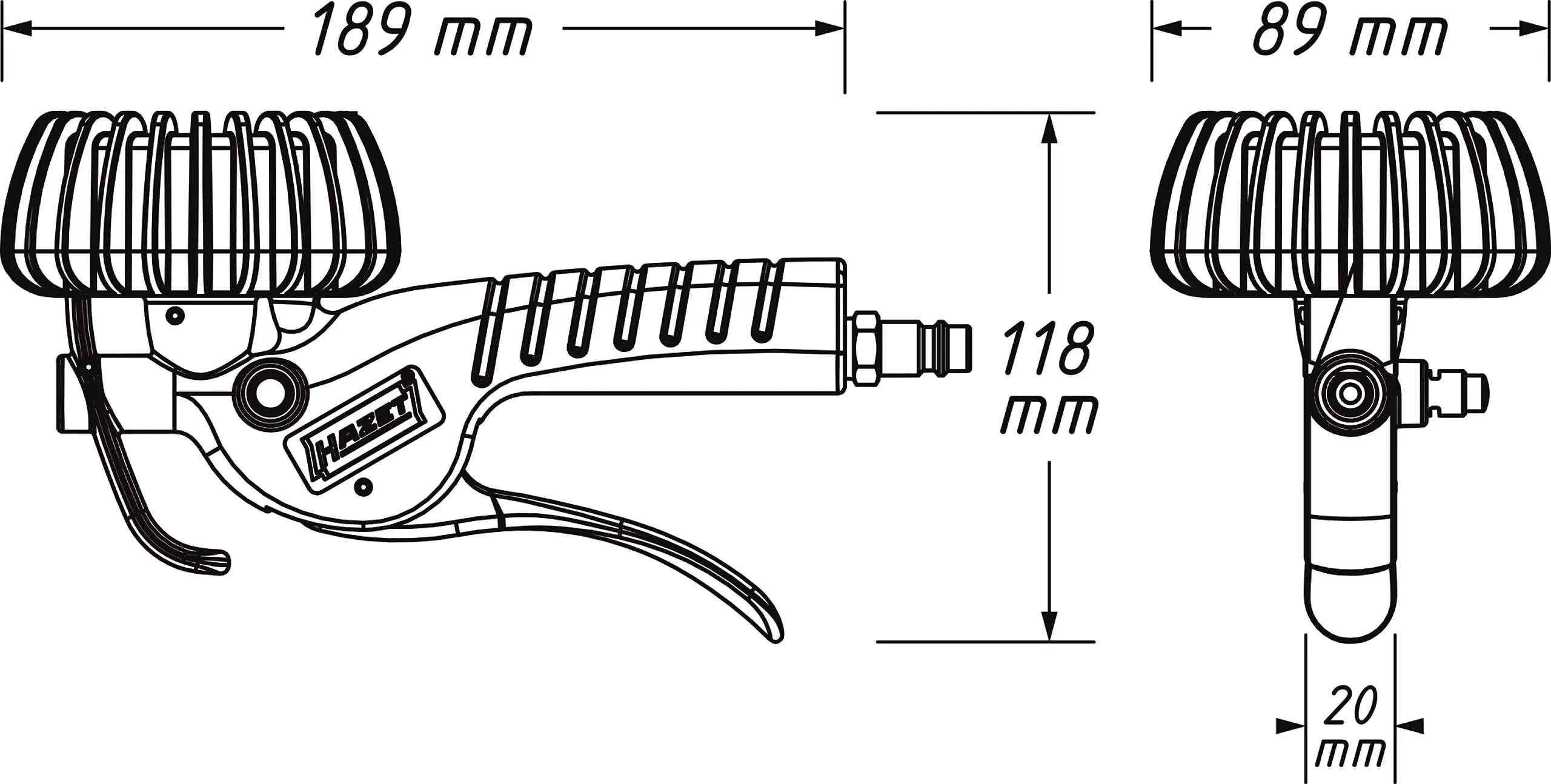 Hustič pneu s manometrem HAZET 9041P-1 - HA277285
