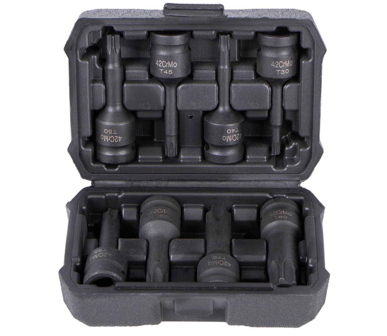 Sada vnějších nástrčných klíčů TORX 1/2", 8 ks - HT206201