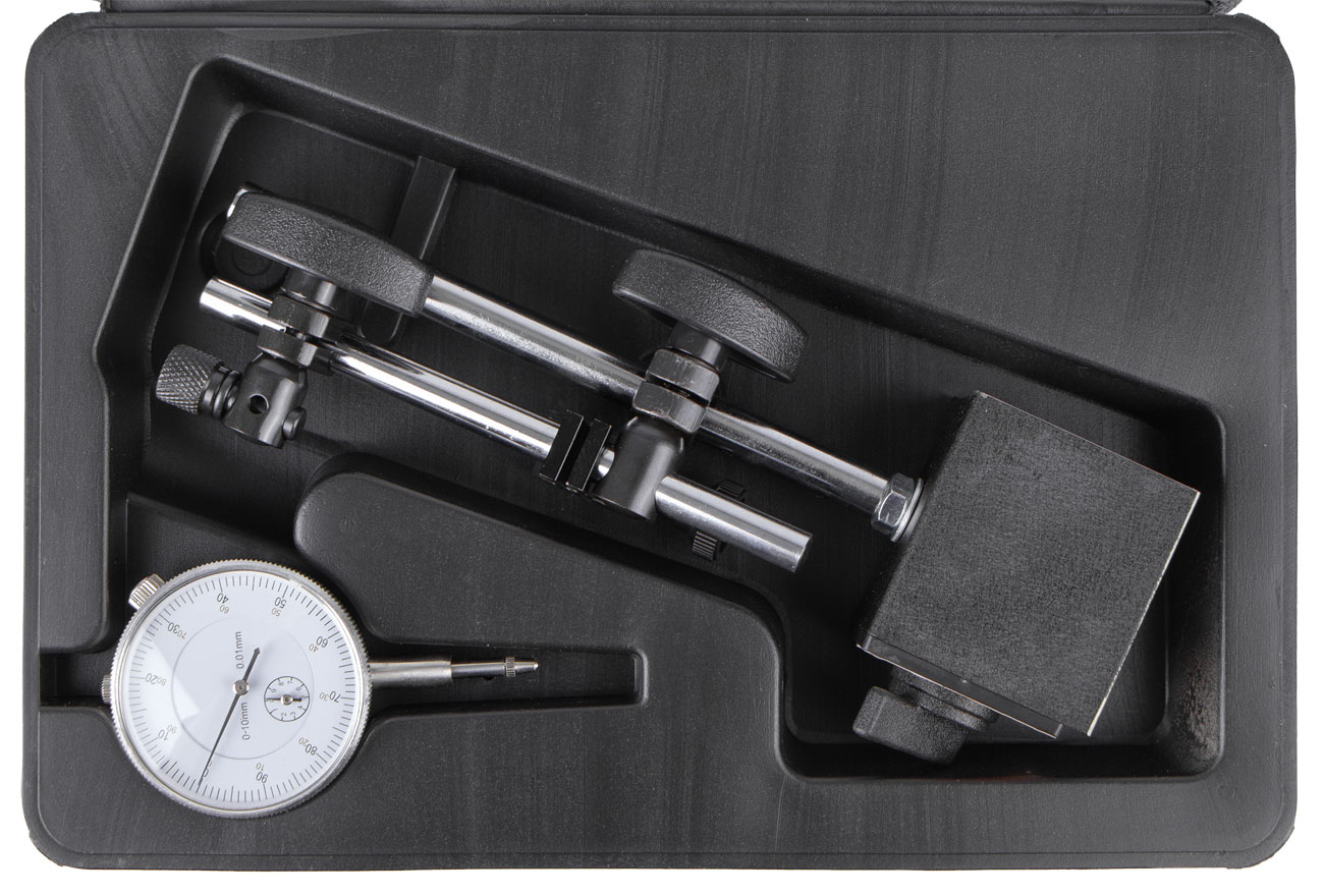 Číselníkový úchylkoměr s magnetickým stojanem, 0-10 mm - HT284702