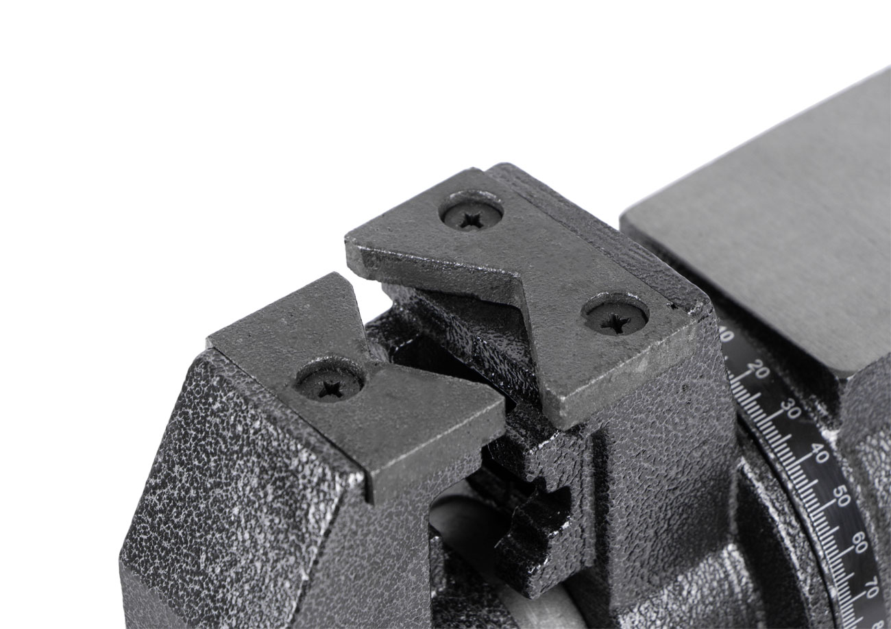 Dílenský svěrák s otočným tělem a základnou, 125 mm - HT300155