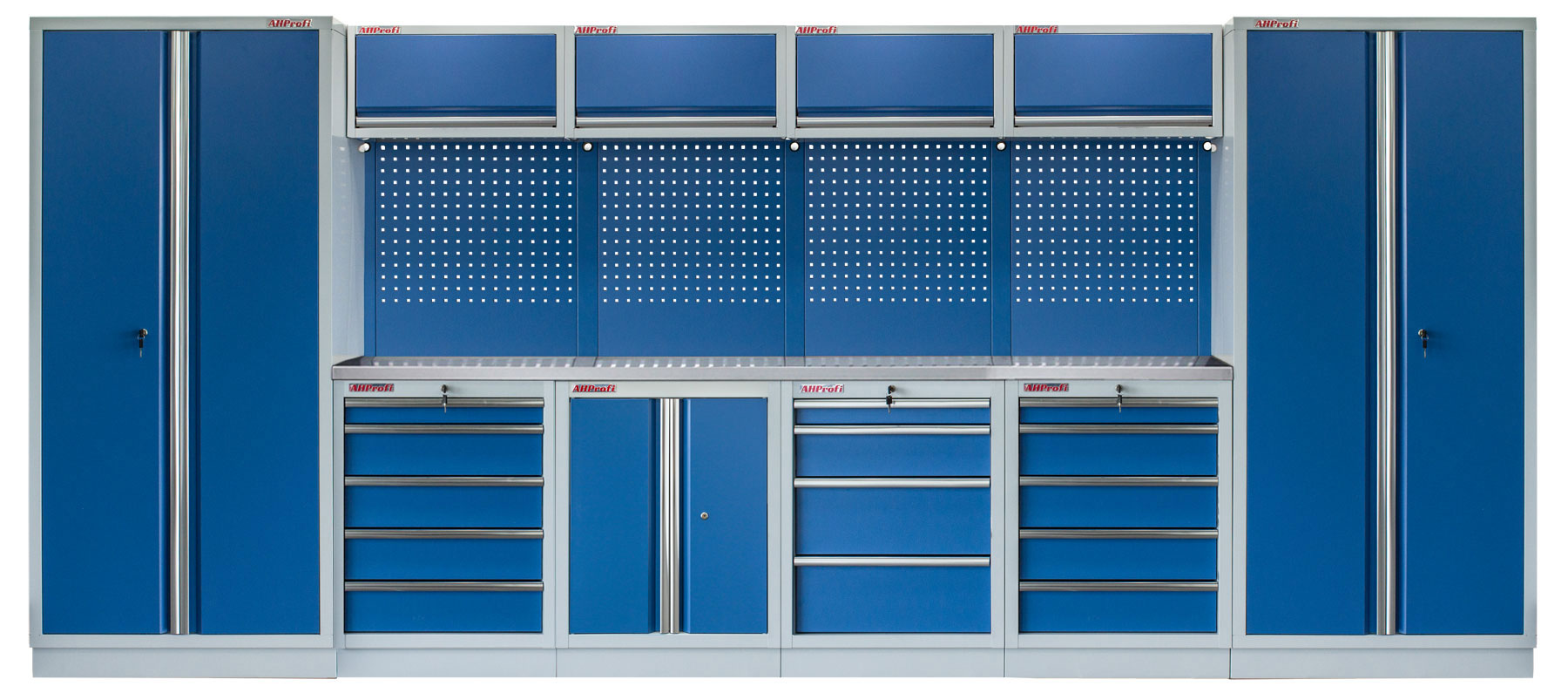 Kvalitní PROFI BLUE dílenský nábytek - 4535 x 2000 x 495 mm - MTGS1300AP