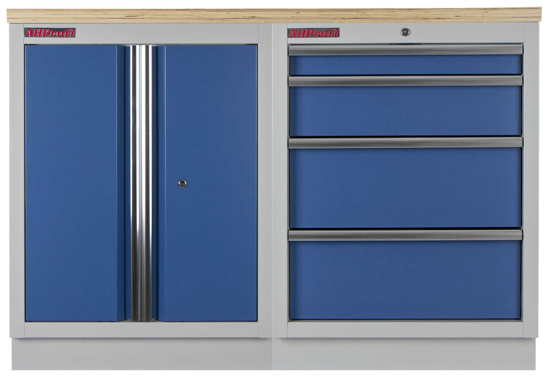 Sestava kvalitních PROFI BLUE dílenských skříněk s pracovní deskou - MTGS1300BAL07
