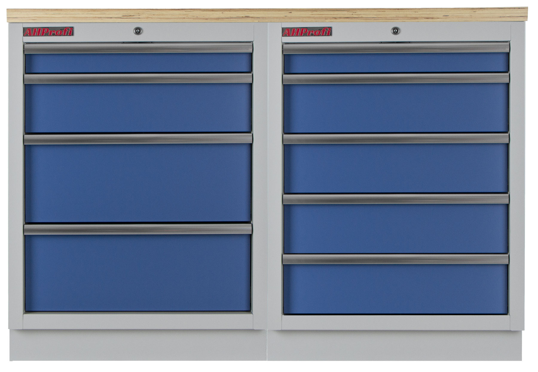 Sestava kvalitních PROFI BLUE dílenských skříněk s pracovní deskou - MTGS1300BAL09