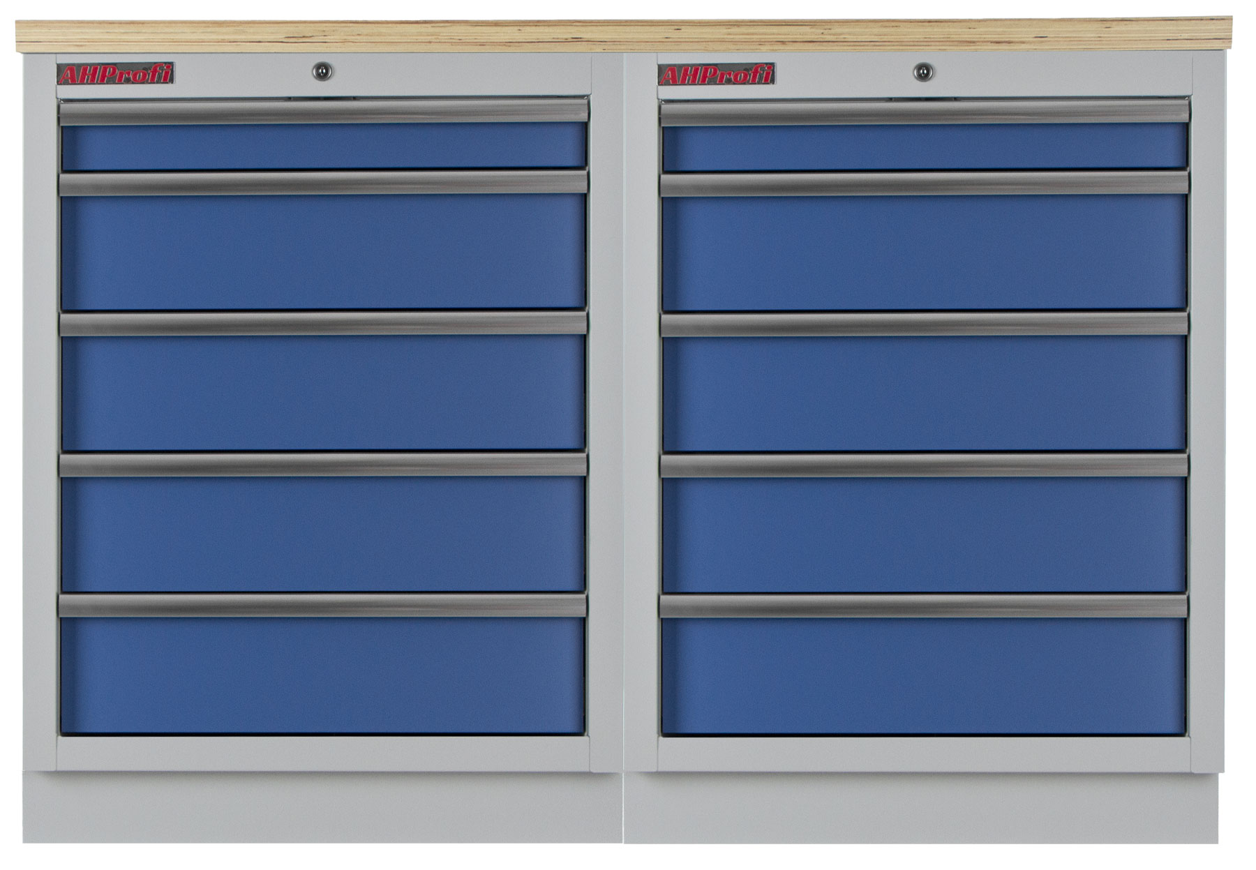 Sestava kvalitních PROFI BLUE dílenských skříněk s pracovní deskou - MTGS1300BAL11
