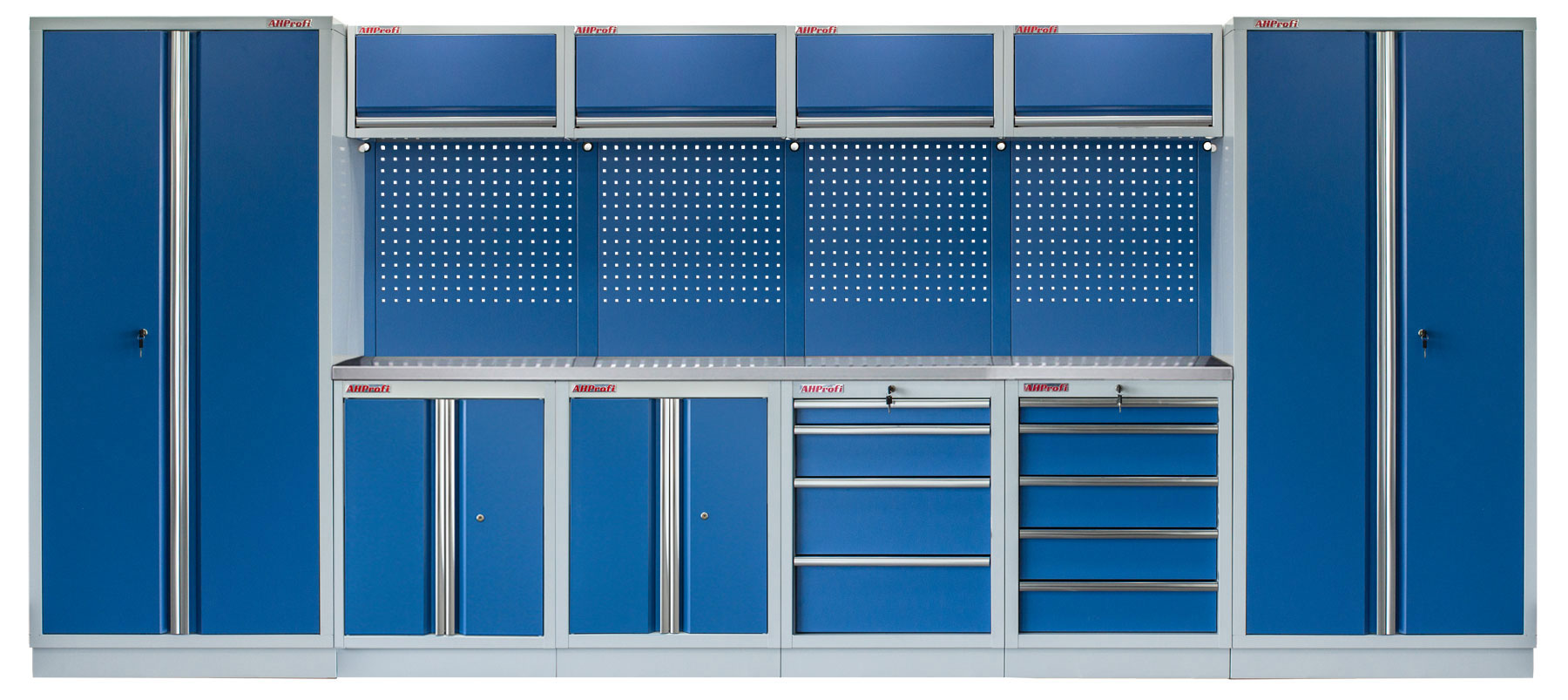 Kvalitní PROFI BLUE dílenský nábytek - 4535 x 495 x 2000 mm - MTGS1300BB2