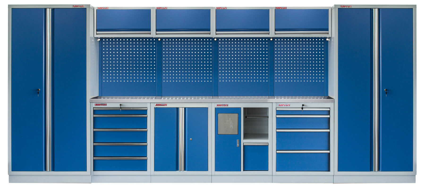 Kvalitný PROFI BLUE dielenský nábytok - 4535 x 2000 x 495 mm - MTGS1301AN