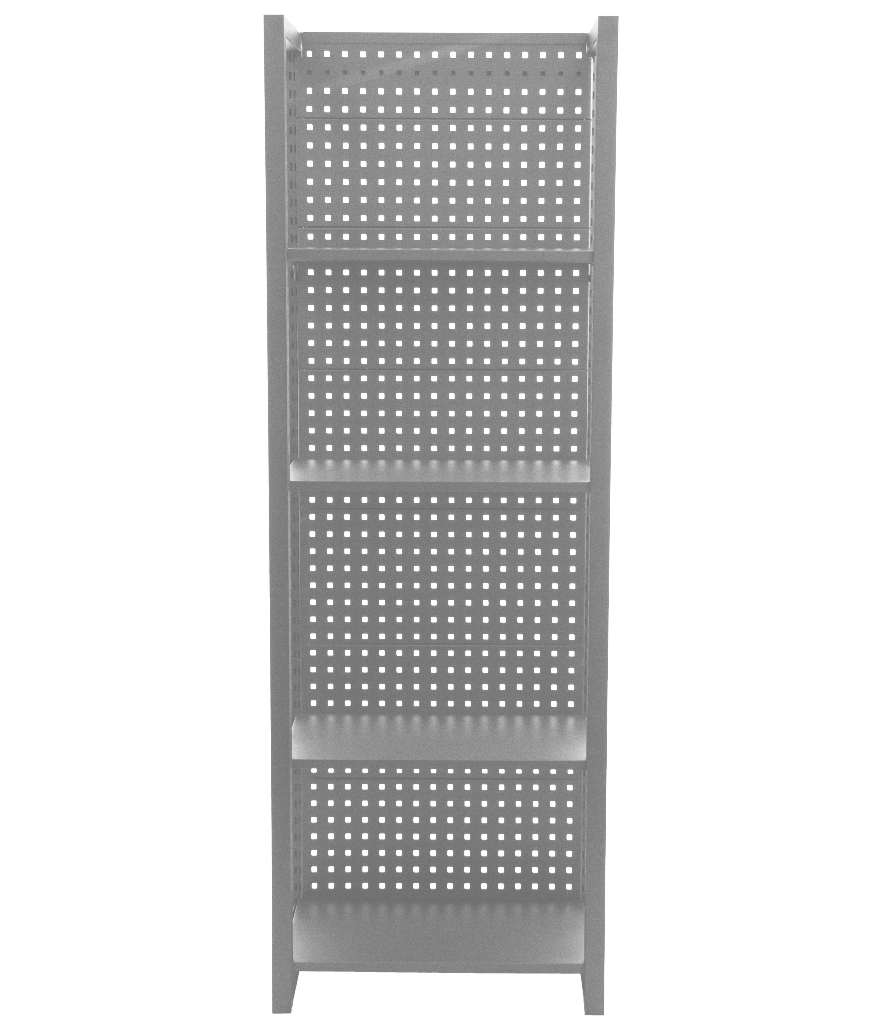 Kovový regál s děrovanou deskou, 680 x 458 x 2000 mm - MTJA680