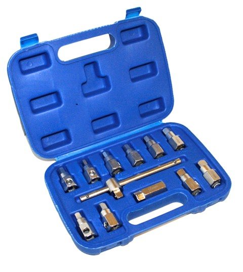 Sada klíčů na zátky olejových van 3/8”, 12 ks - S12ODP