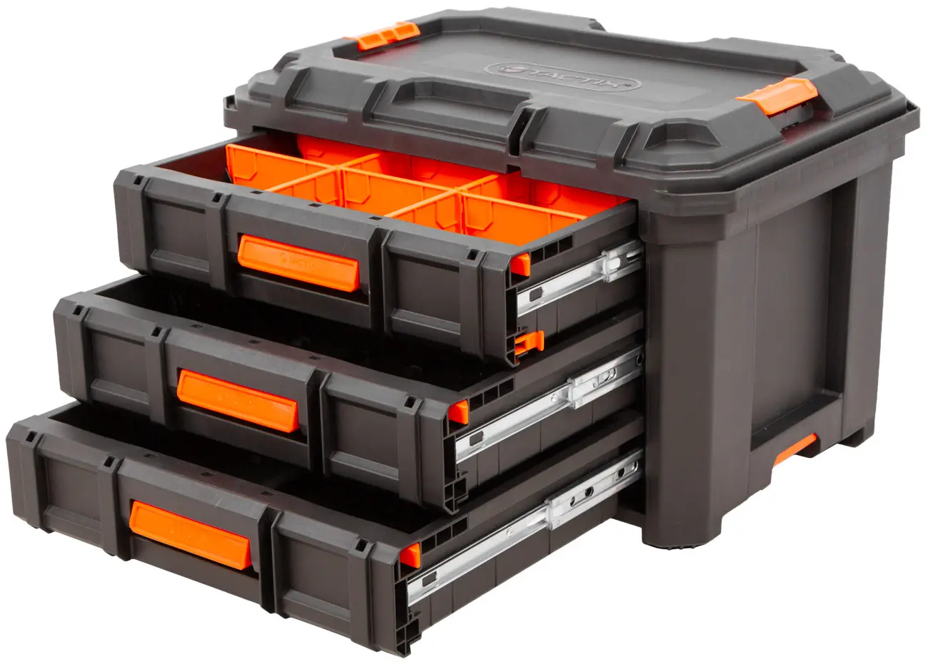 Vodotěsný plastový box na nářadí Tactix LOAD UP, 3 zásuvky - TC320423