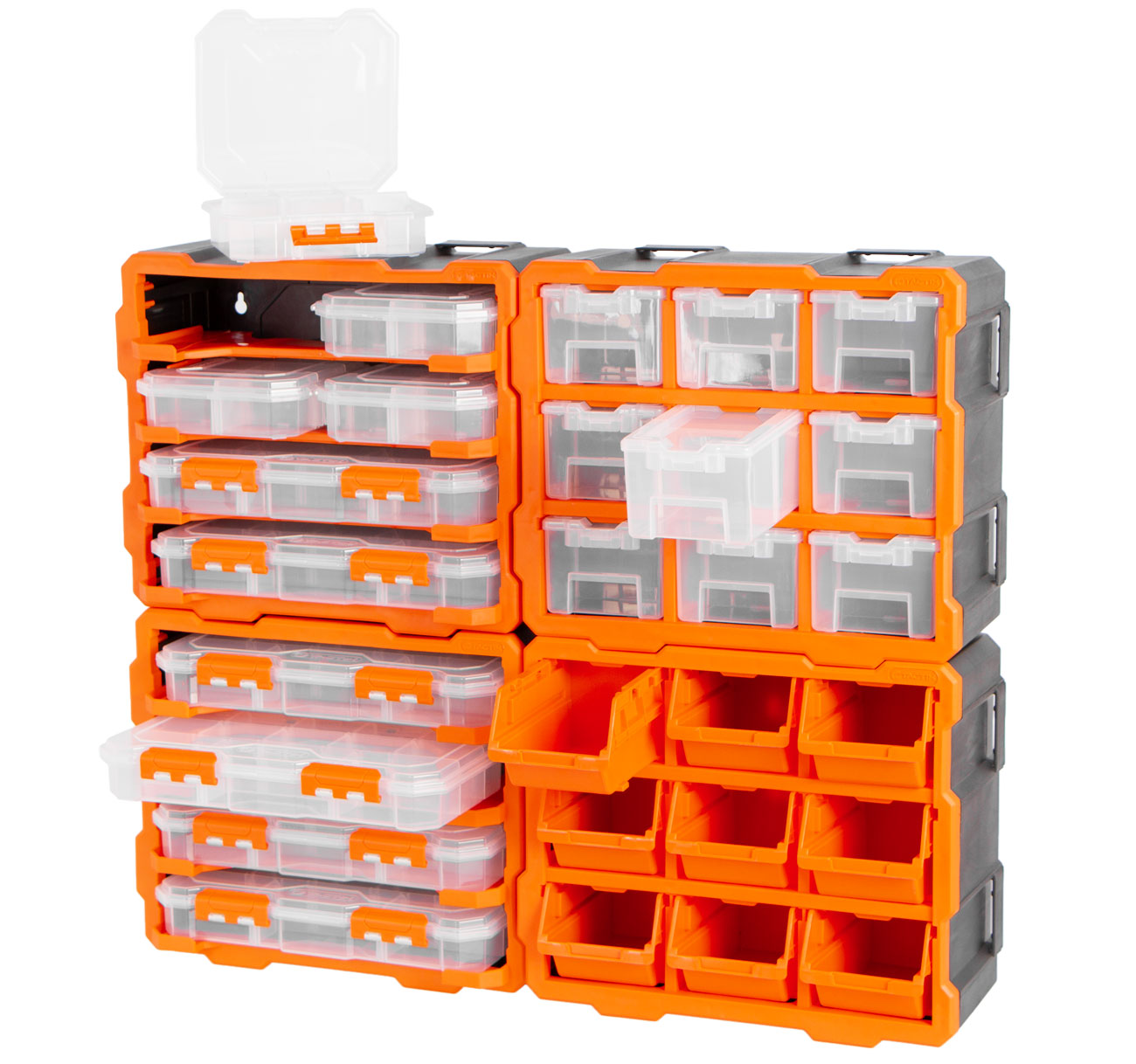Plastový organizér, 4 uzavíratelné boxy - TC320670