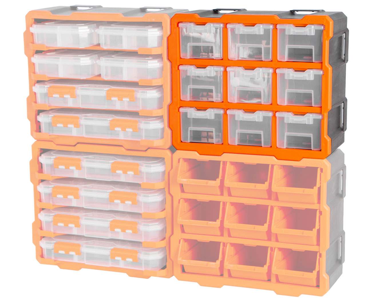 Plastový organizér, 9 uzavíratelných boxů - TC320674