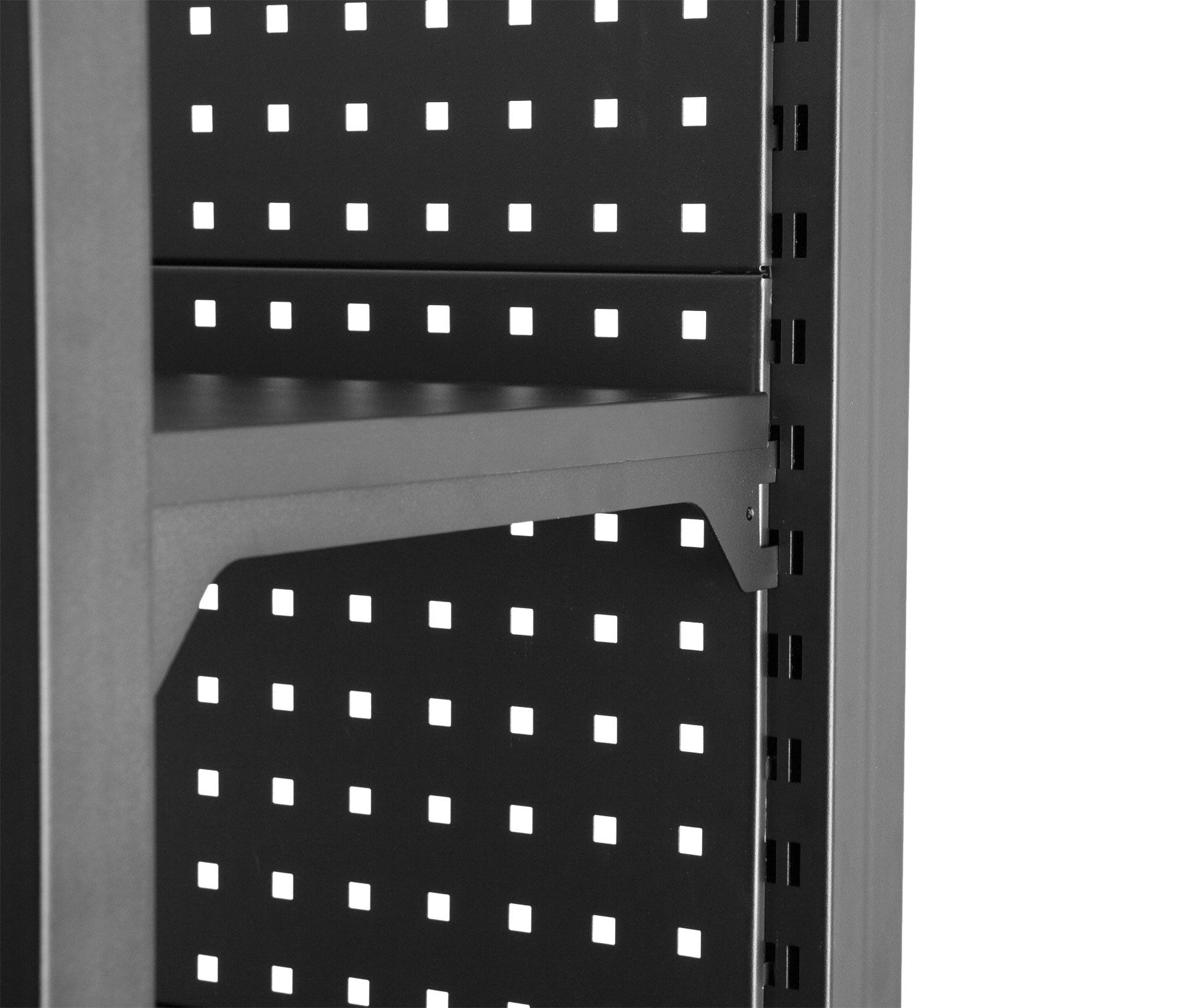 Kovový regál s dierovanou doskou, 680 x 458 x 2000 mm - TJA680